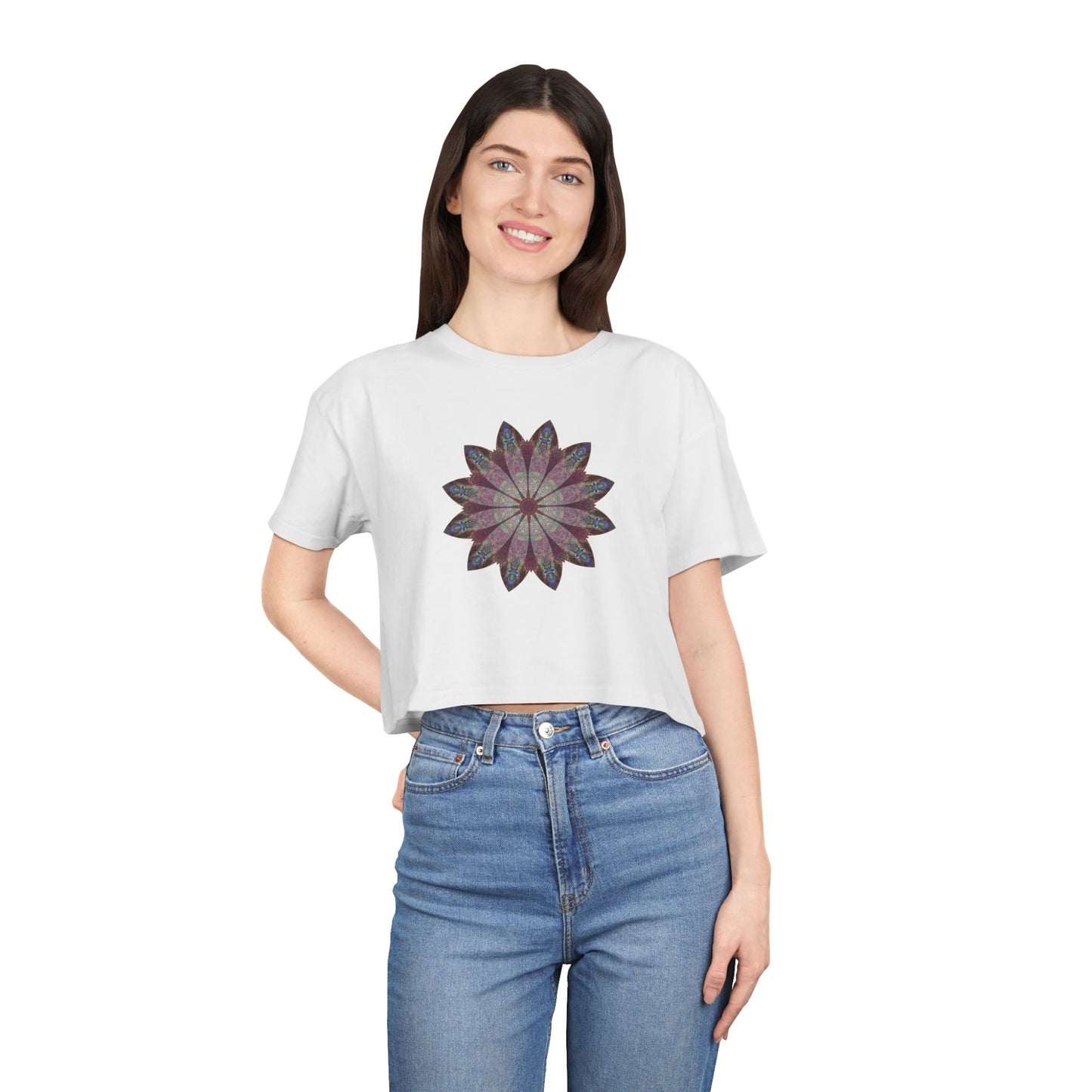 Women's Cropped Tee - Love Light Mandalas No.9