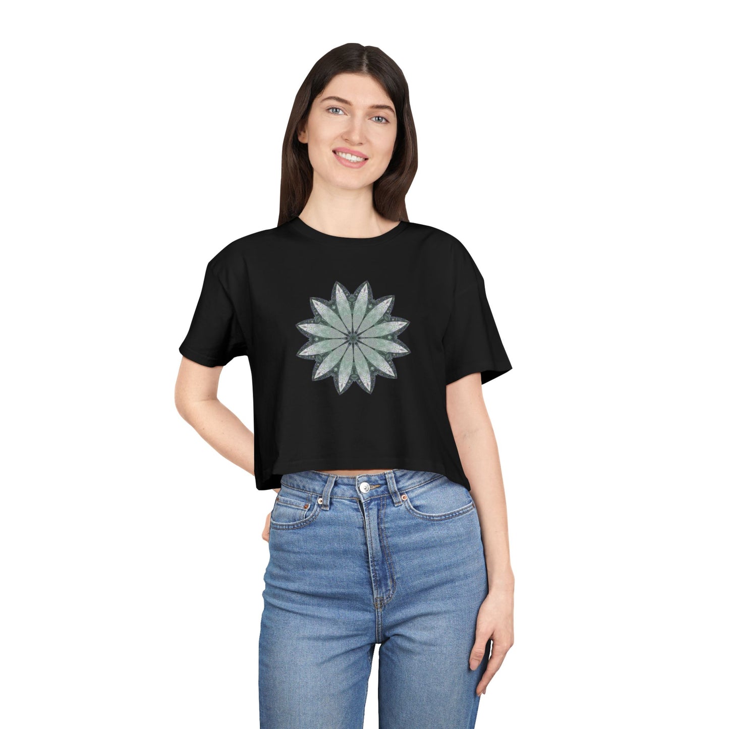 Women's Cropped Tee - Love Light Mandalas No.22