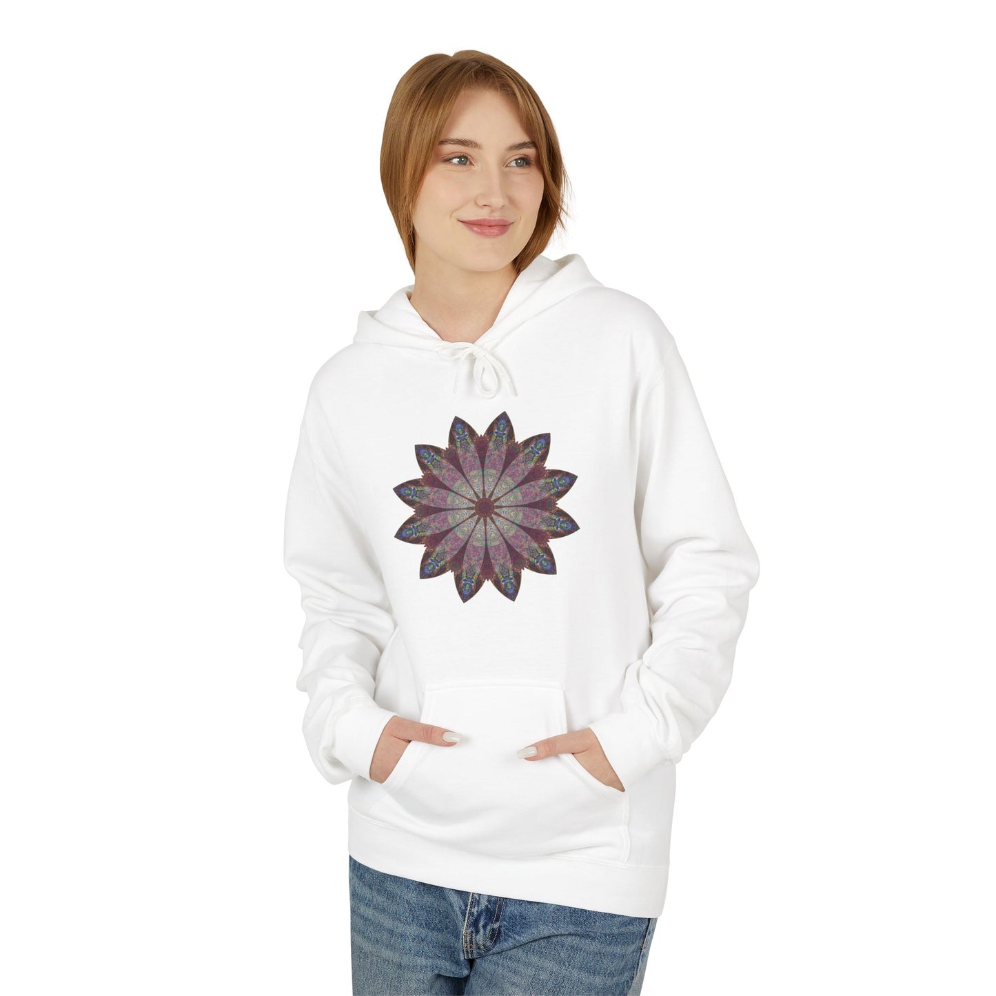 Unisex Midweight Softstyle Fleece Hoodie - Love Light Mandalas No.9