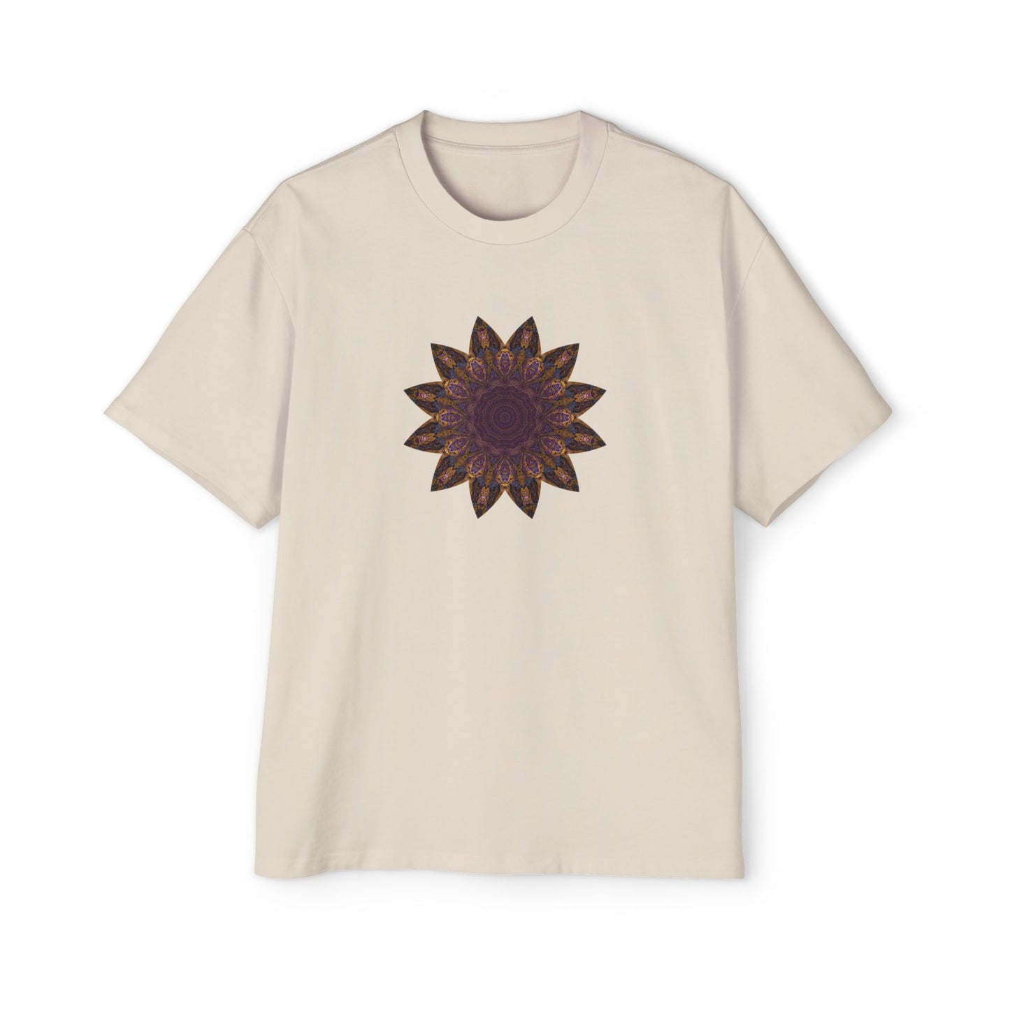 Men's Heavy Oversized Tee - Love Light Mandalas No.1