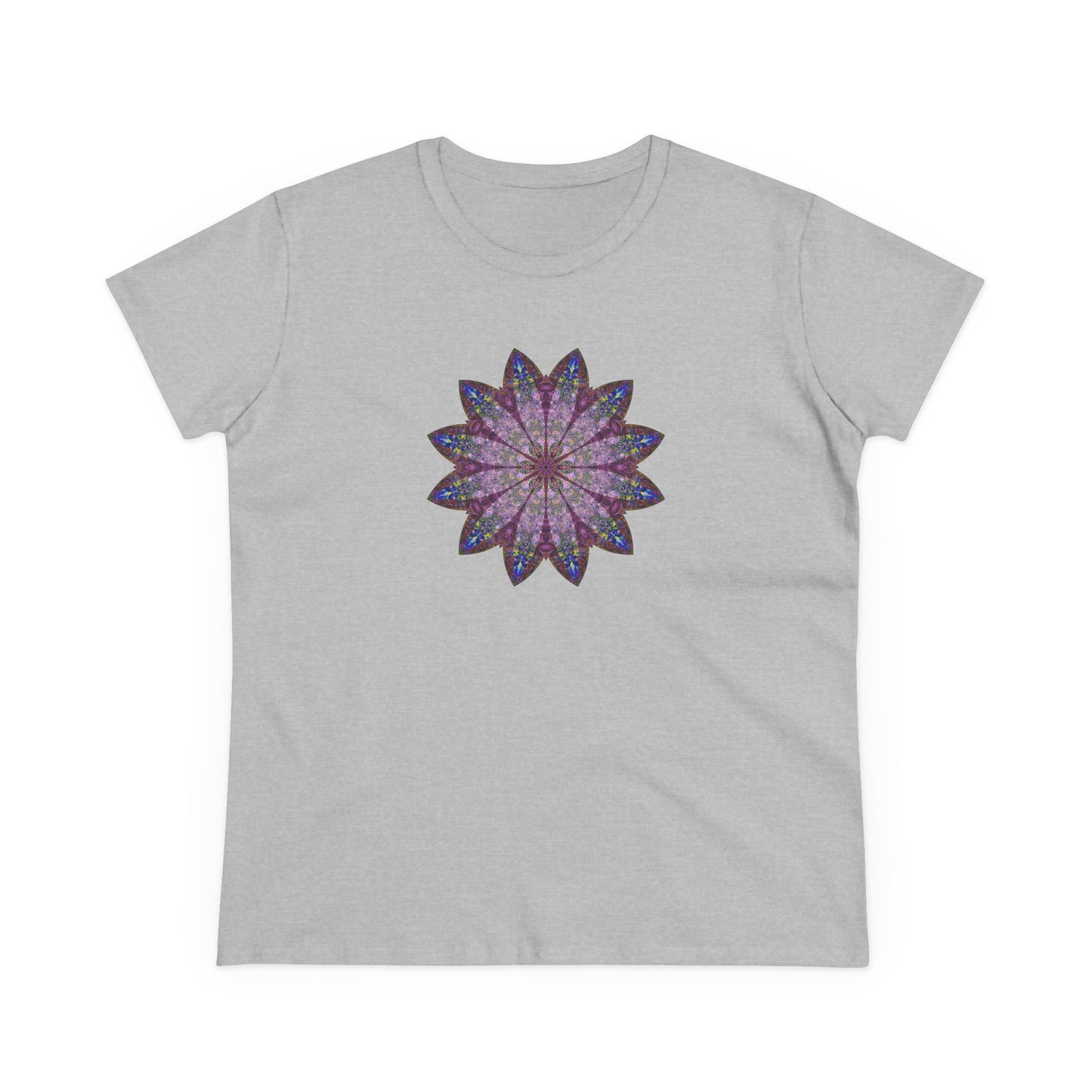 Women's Midweight Cotton Tee - Love Light Mandalas No.17