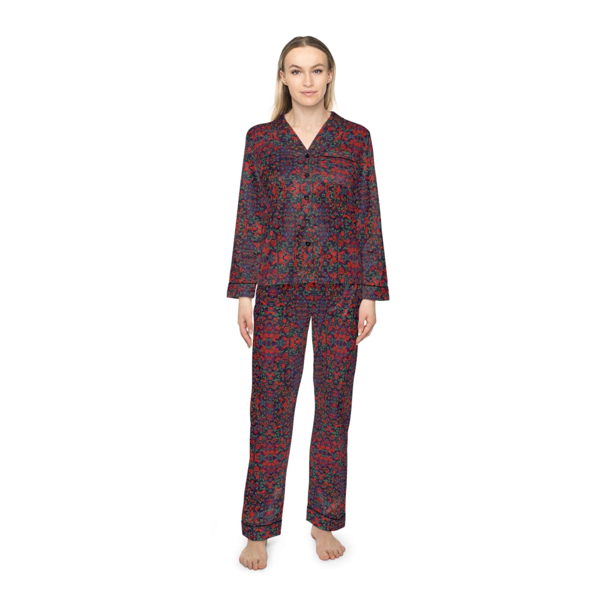Women's Satin Pajamas - Hidden Weave No.25
