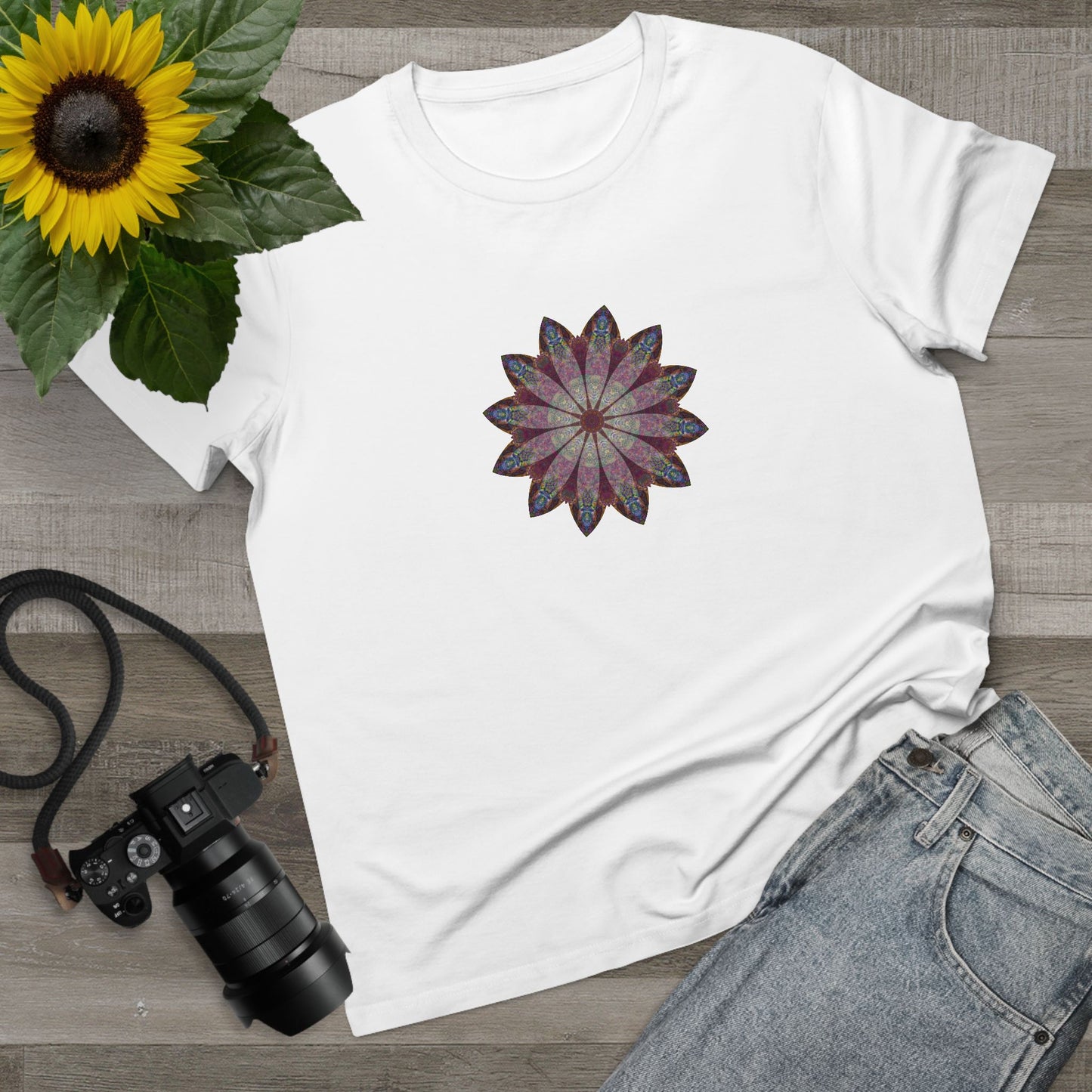 Women’s Maple Tee - Love Light Mandalas No.9