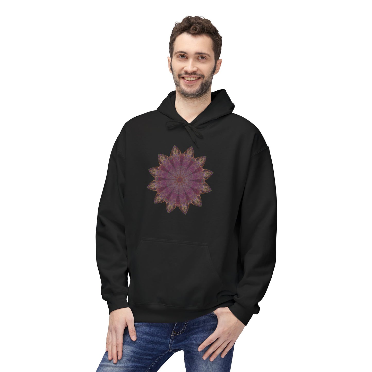 Unisex Midweight Softstyle Fleece Hoodie - Love Light Mandalas No.6