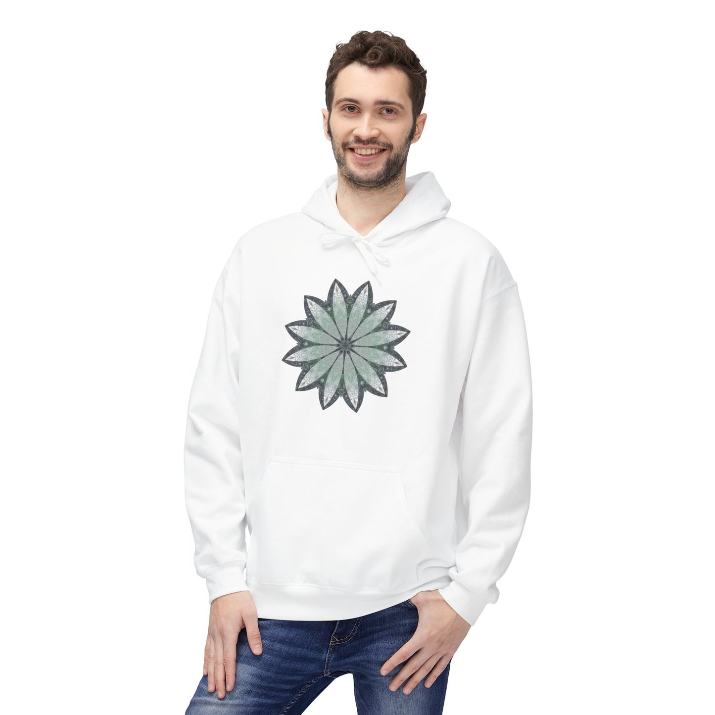 Unisex Midweight Softstyle Fleece Hoodie - Love Light Mandalas No.22