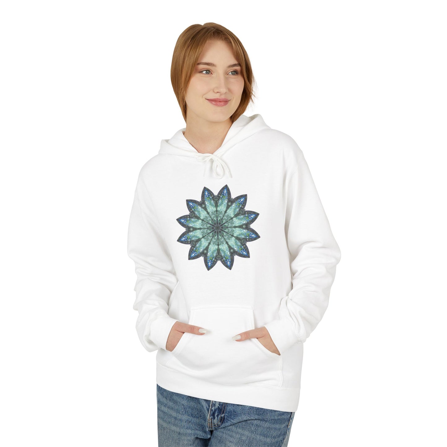 Unisex Midweight Softstyle Fleece Hoodie - Love Light Mandalas No.20