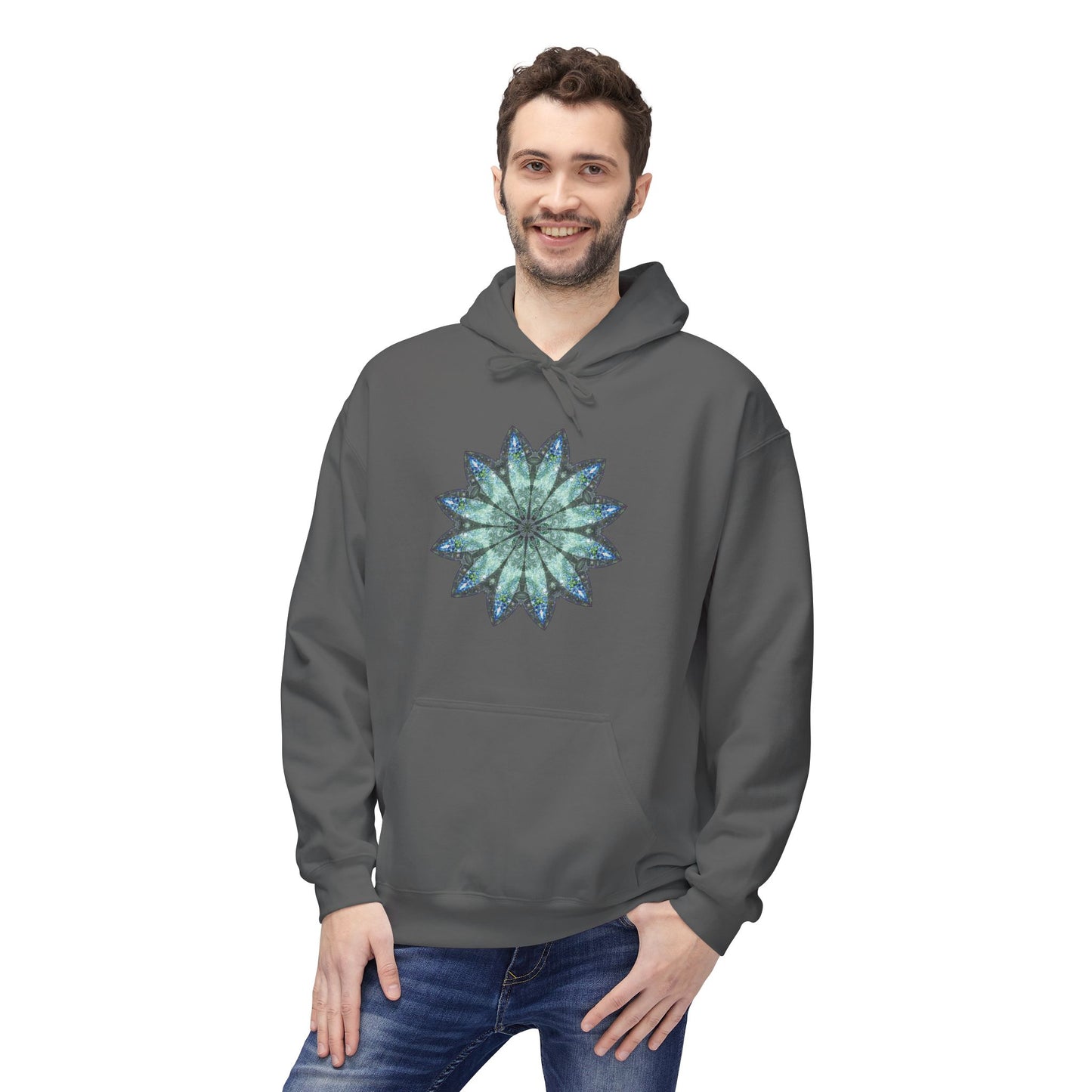 Unisex Midweight Softstyle Fleece Hoodie - Love Light Mandalas No.20