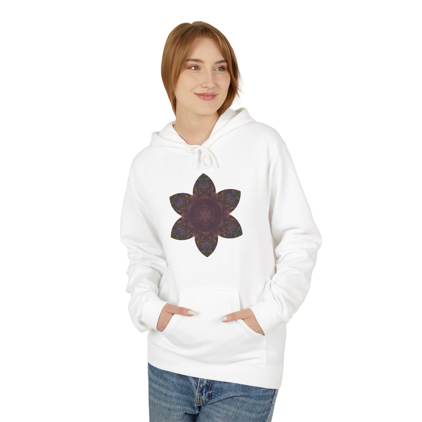 Unisex Midweight Softstyle Fleece Hoodie - Love Light Mandalas No.3