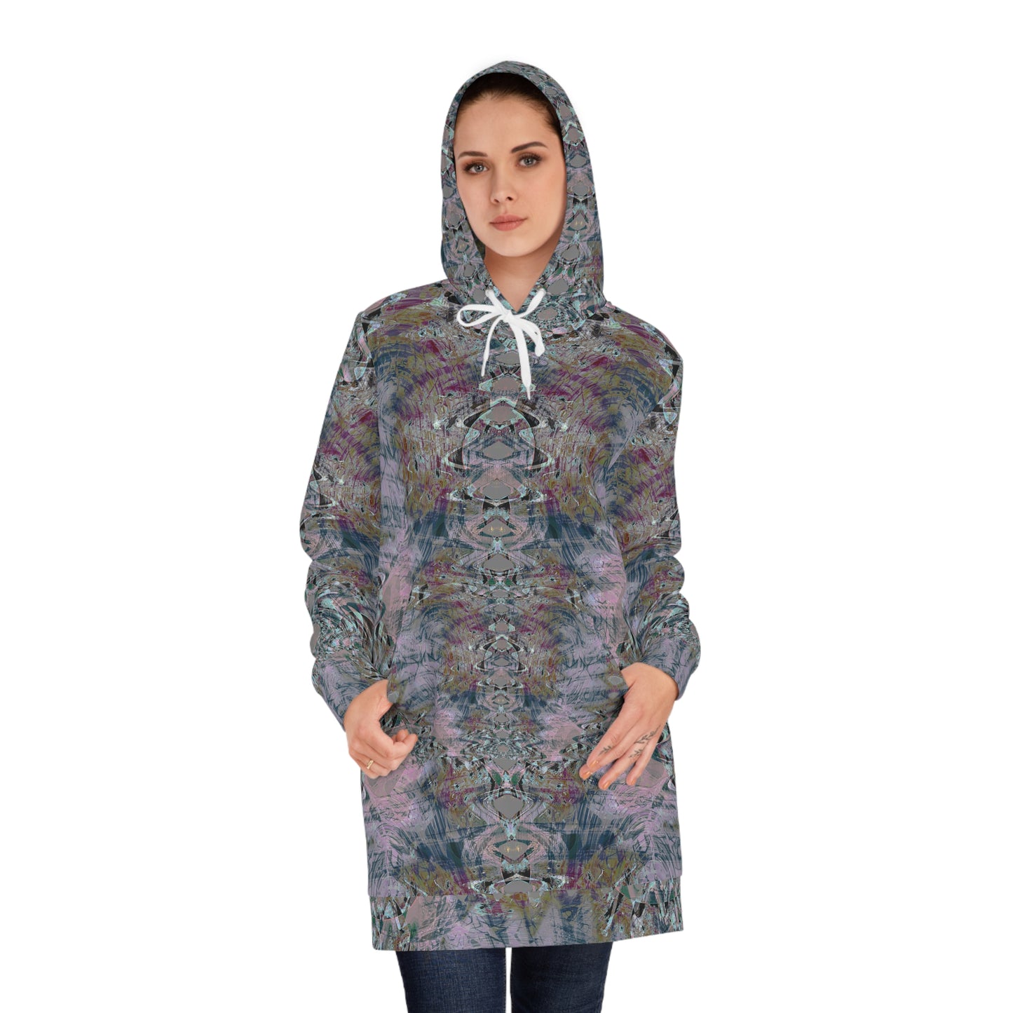 Women's Hoodie Dress - Love Light Fractals No.5