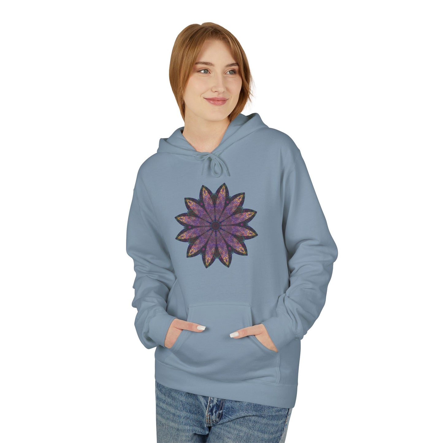 Unisex Midweight Softstyle Fleece Hoodie - Love Light Mandalas No.24