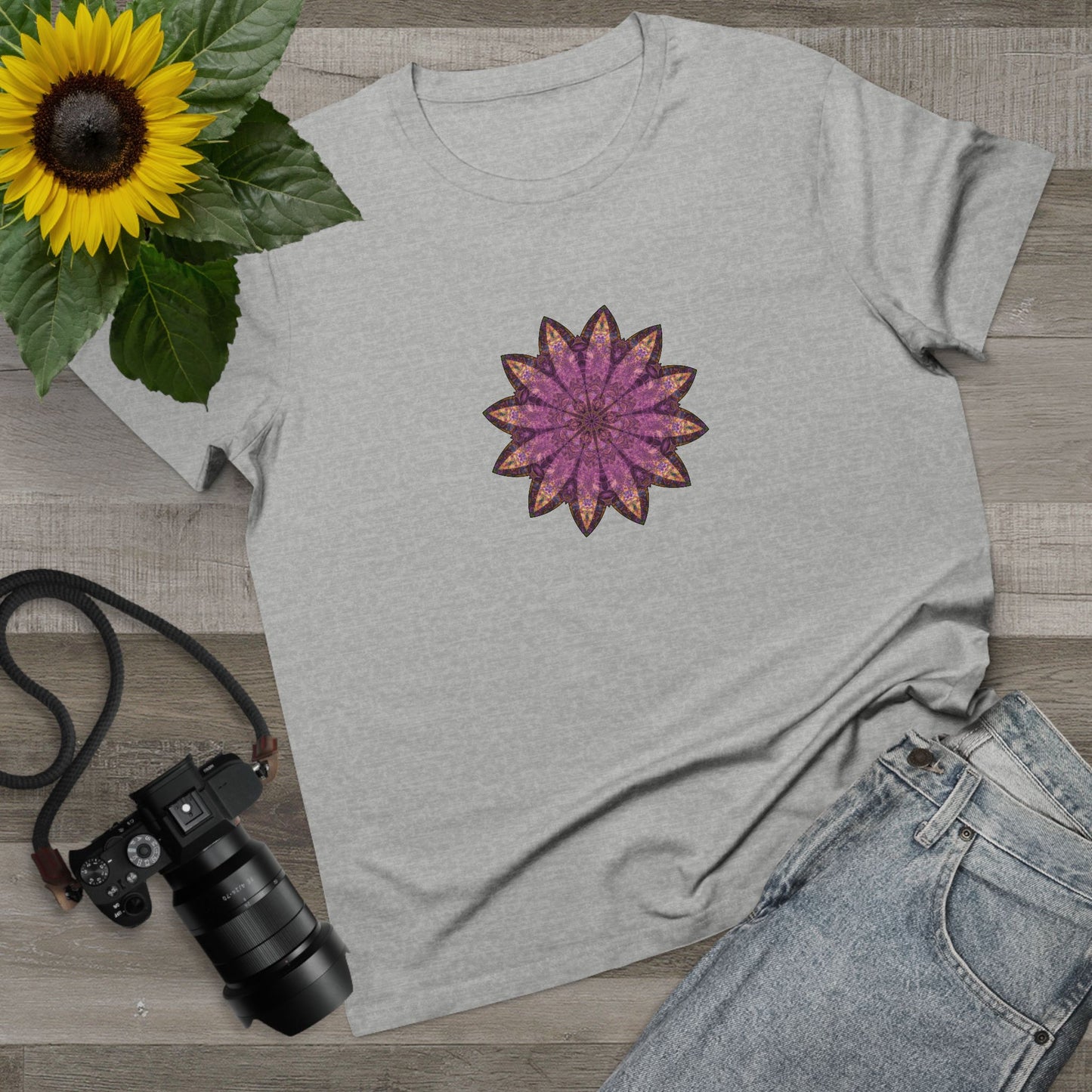 Women’s Maple Tee - Love Light Mandalas No.16