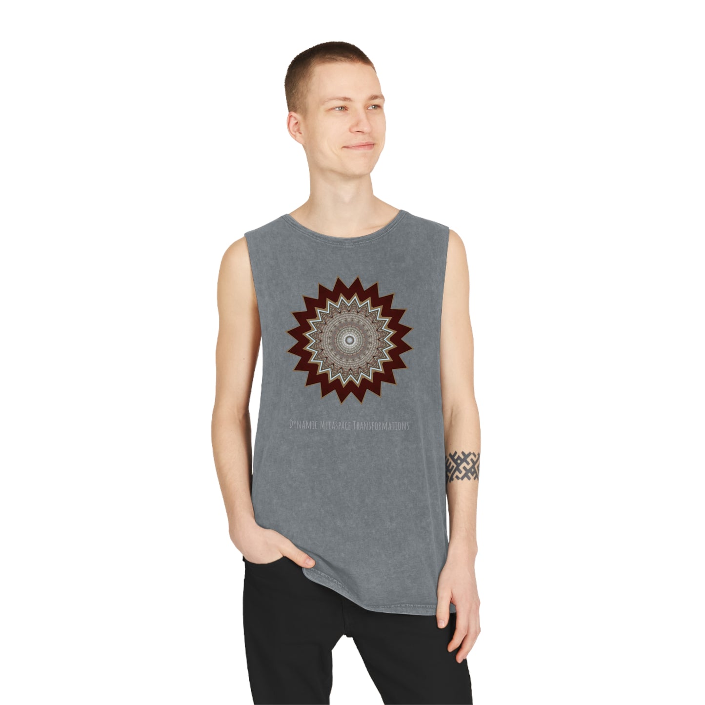 Unisex Stonewash Tank Top - Mycelium Mandalas No.1