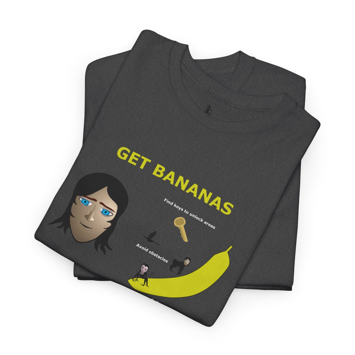 Unisex Heavy Cotton Tee - Monkey Shadows Get Bananas