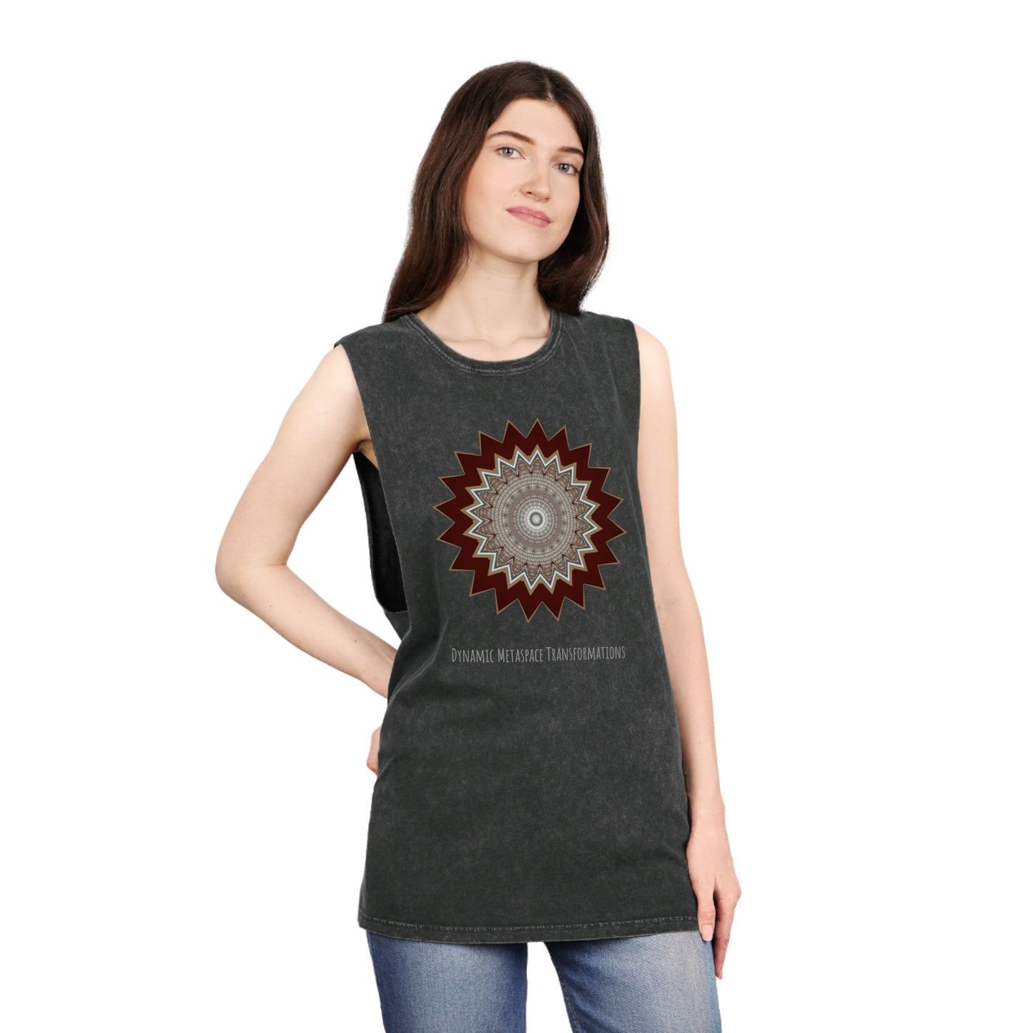 Unisex Stonewash Tank Top - Mycelium Mandalas No.1