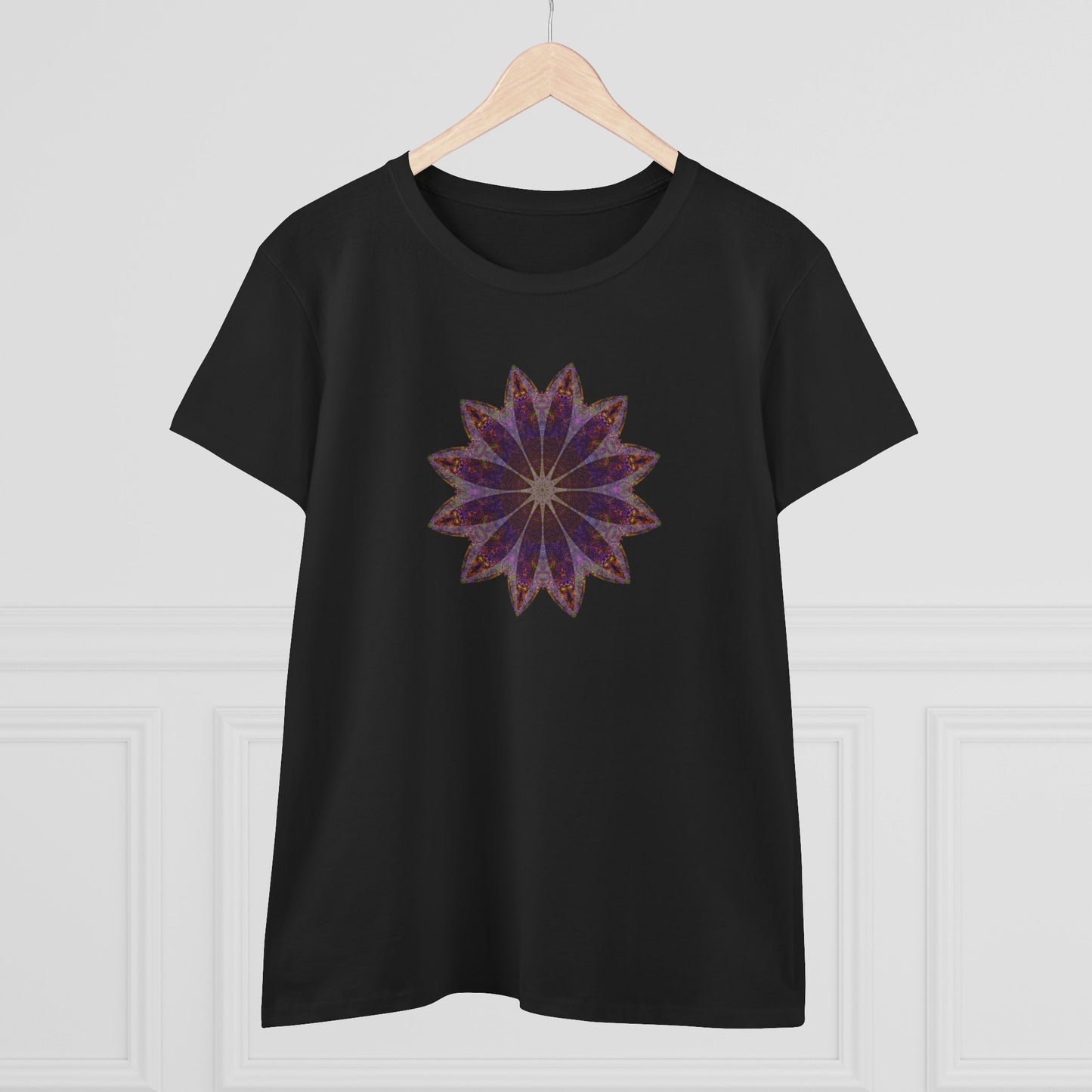 Women's Midweight Cotton Tee - Love Light Mandalas No.11