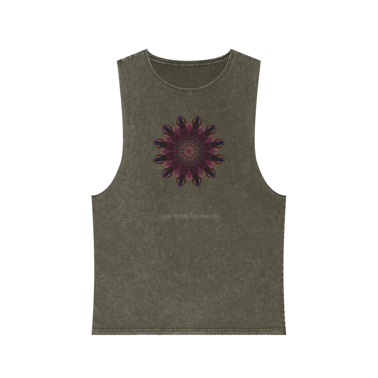 Unisex Stonewash Tank Top - Love Light Mandalas No.8