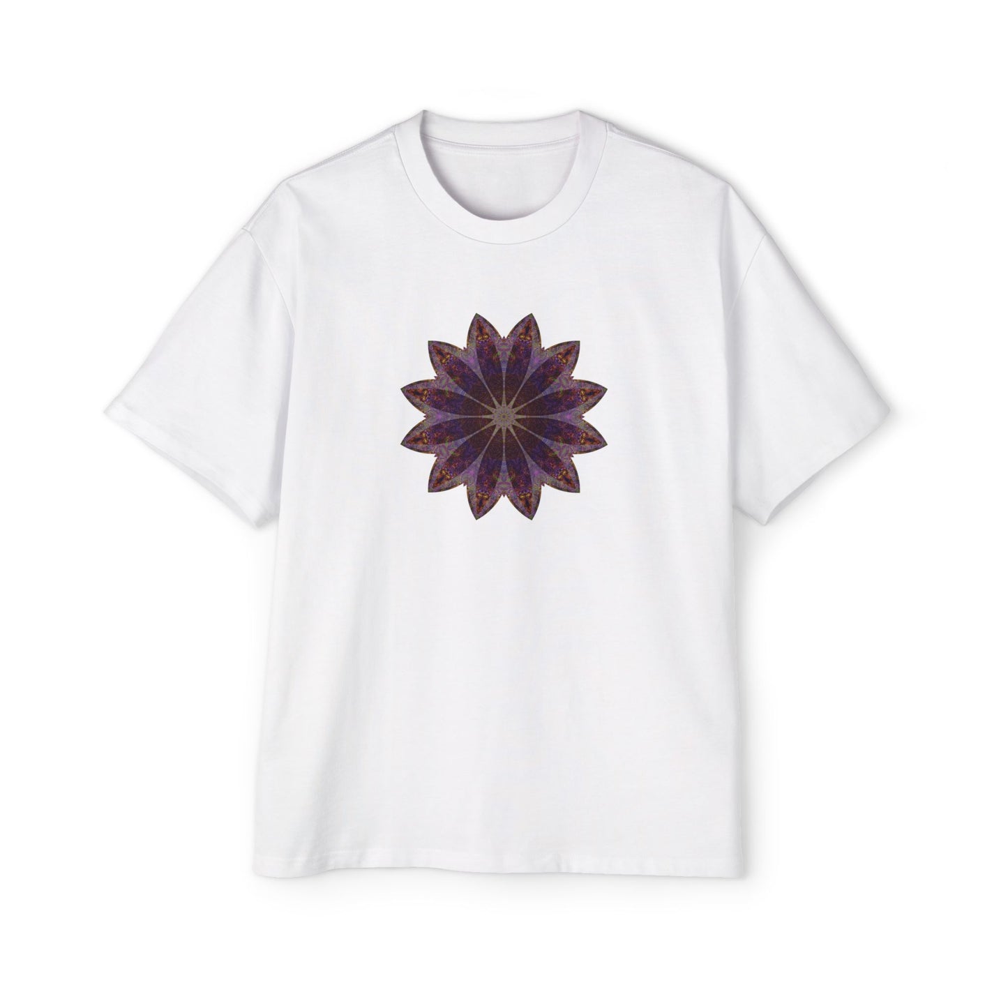 Men's Heavy Oversized Tee - Love Light Mandalas No.11