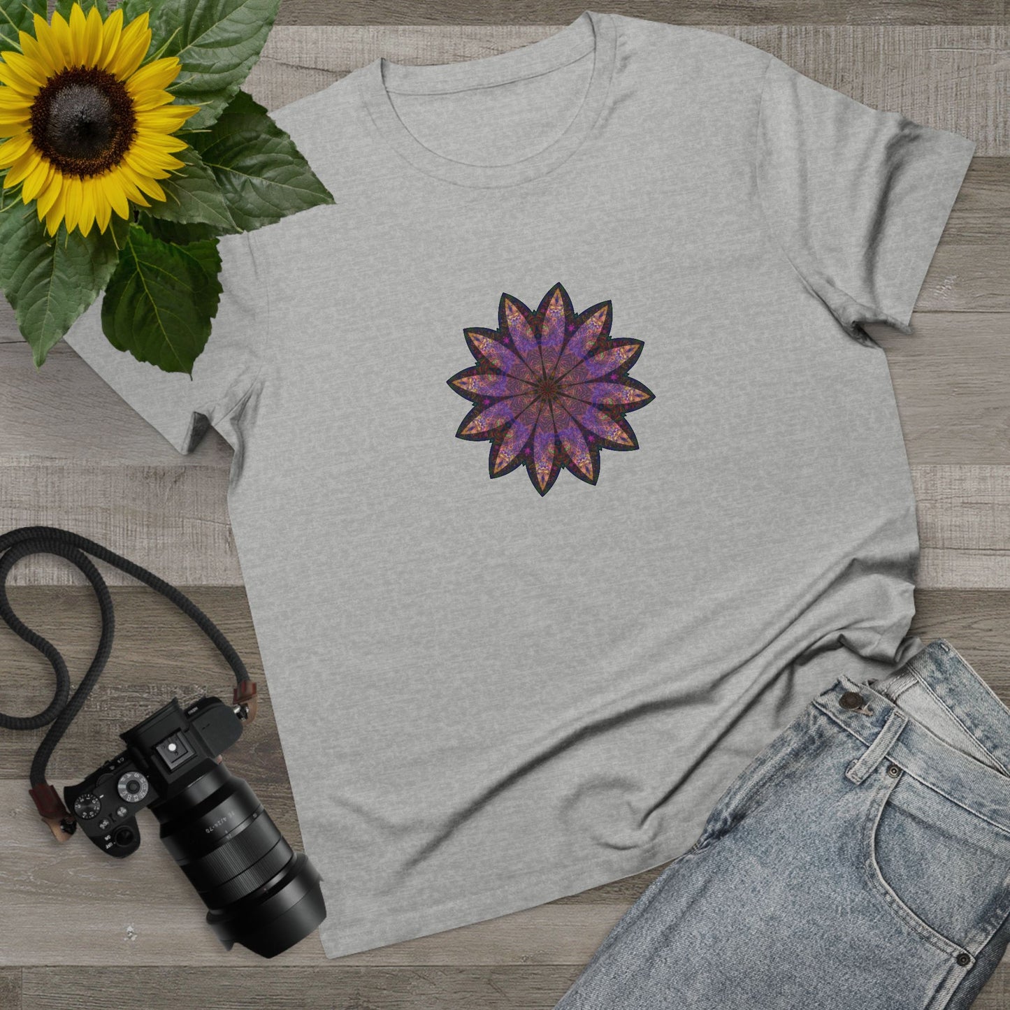 Women’s Maple Tee - Love Light Mandalas No.23