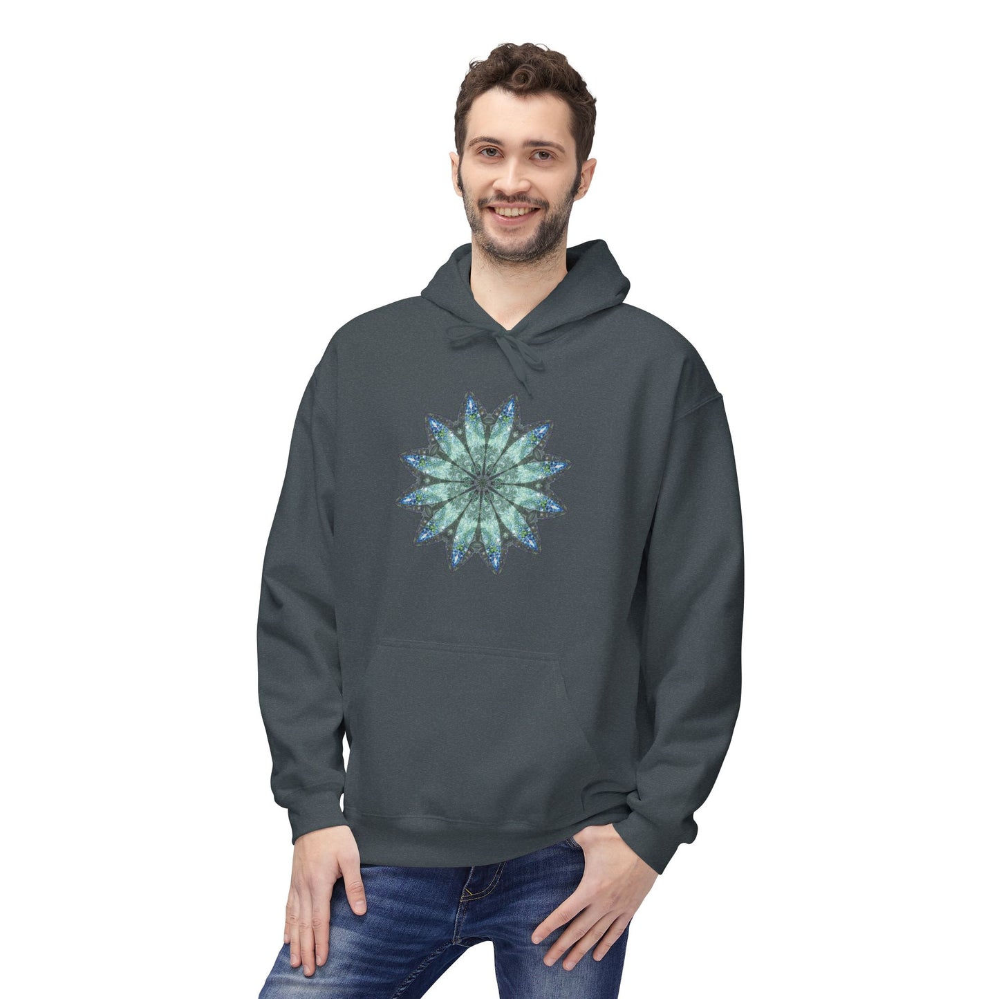 Unisex Midweight Softstyle Fleece Hoodie - Love Light Mandalas No.20