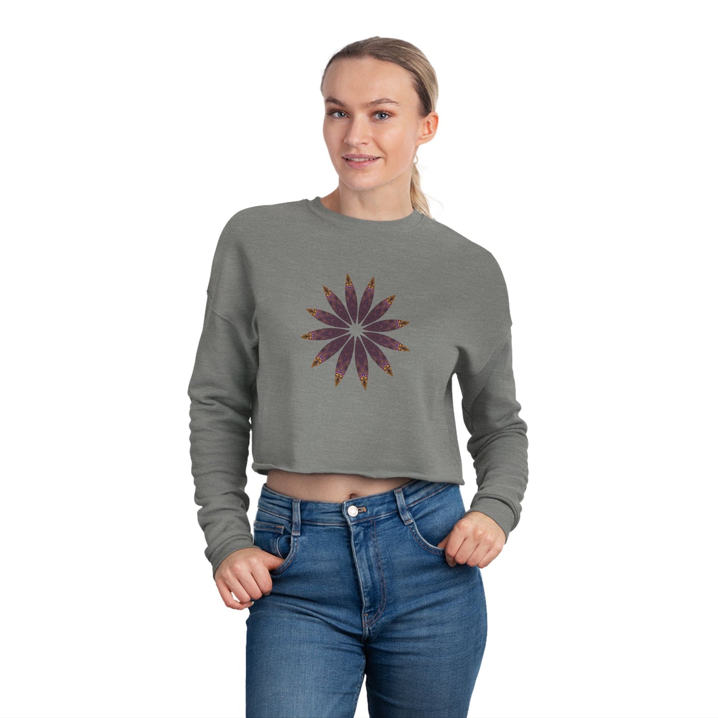 Women's Cropped Sweatshirt - Love Light Mandalas No.2