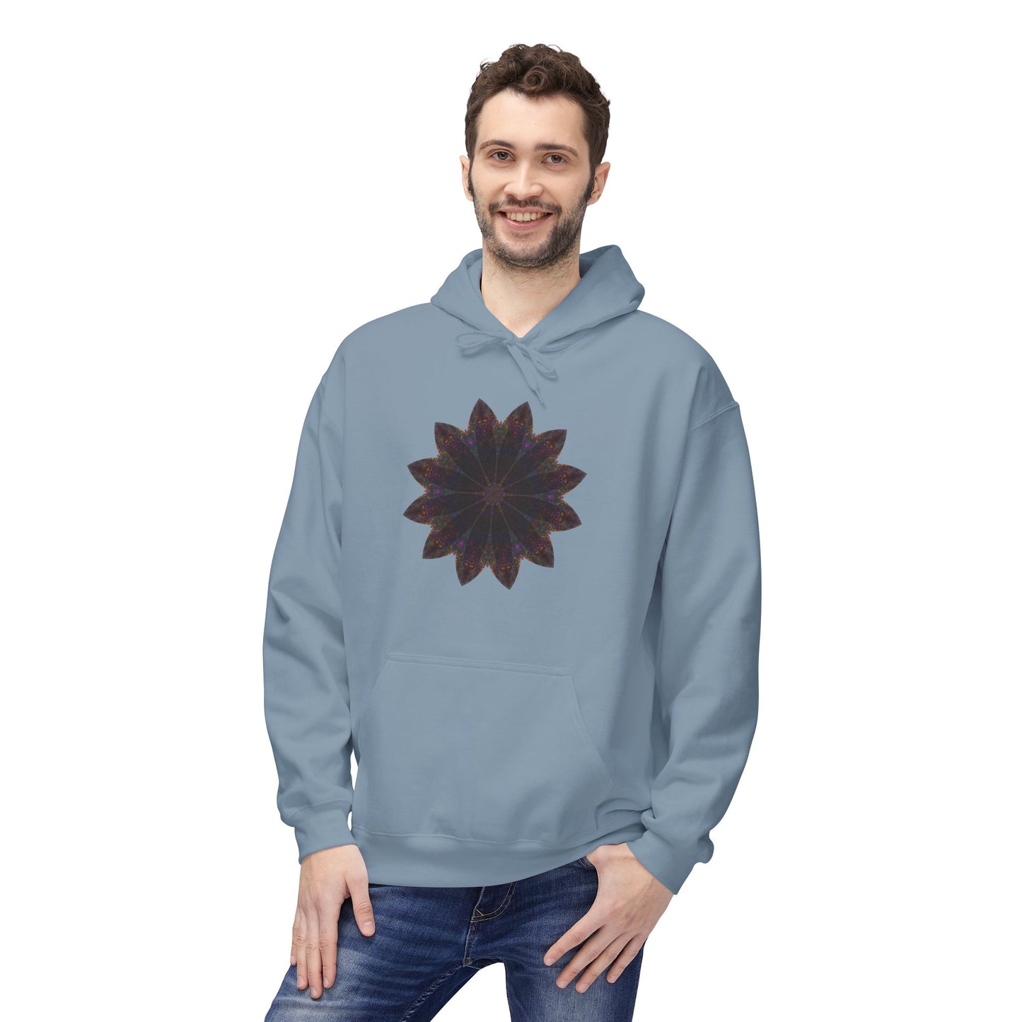 Unisex Midweight Softstyle Fleece Hoodie - Love Light Mandalas No.10
