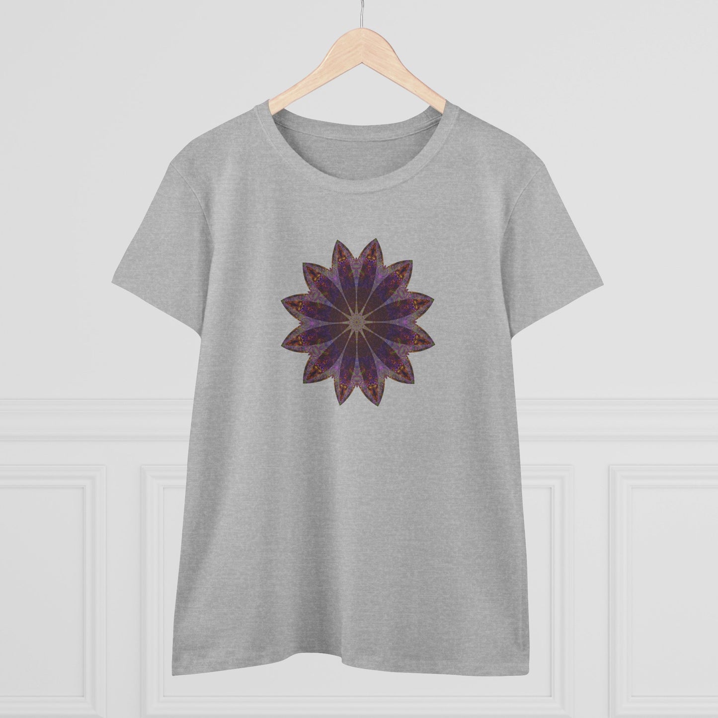 Women's Midweight Cotton Tee - Love Light Mandalas No.11