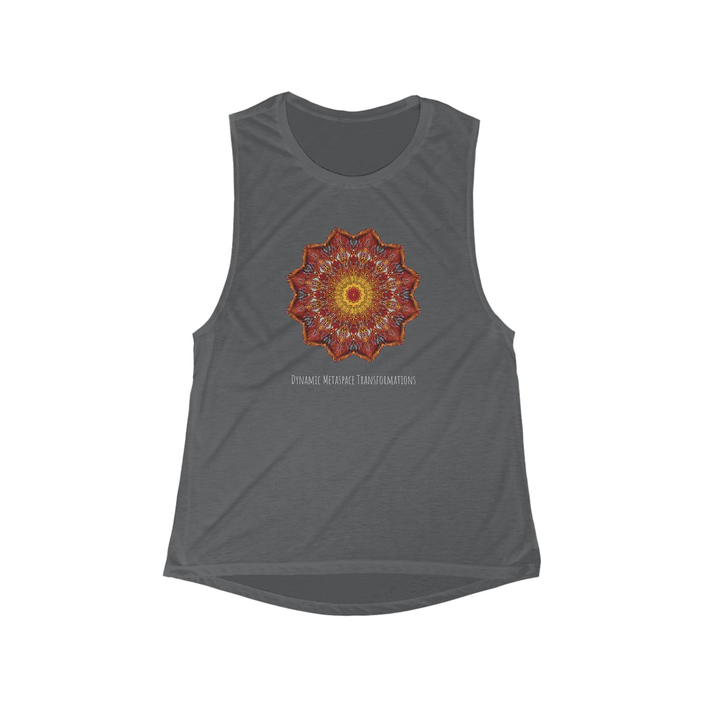 Women's Flowy Scoop Muscle Tank - Starflower Mandalas No.1