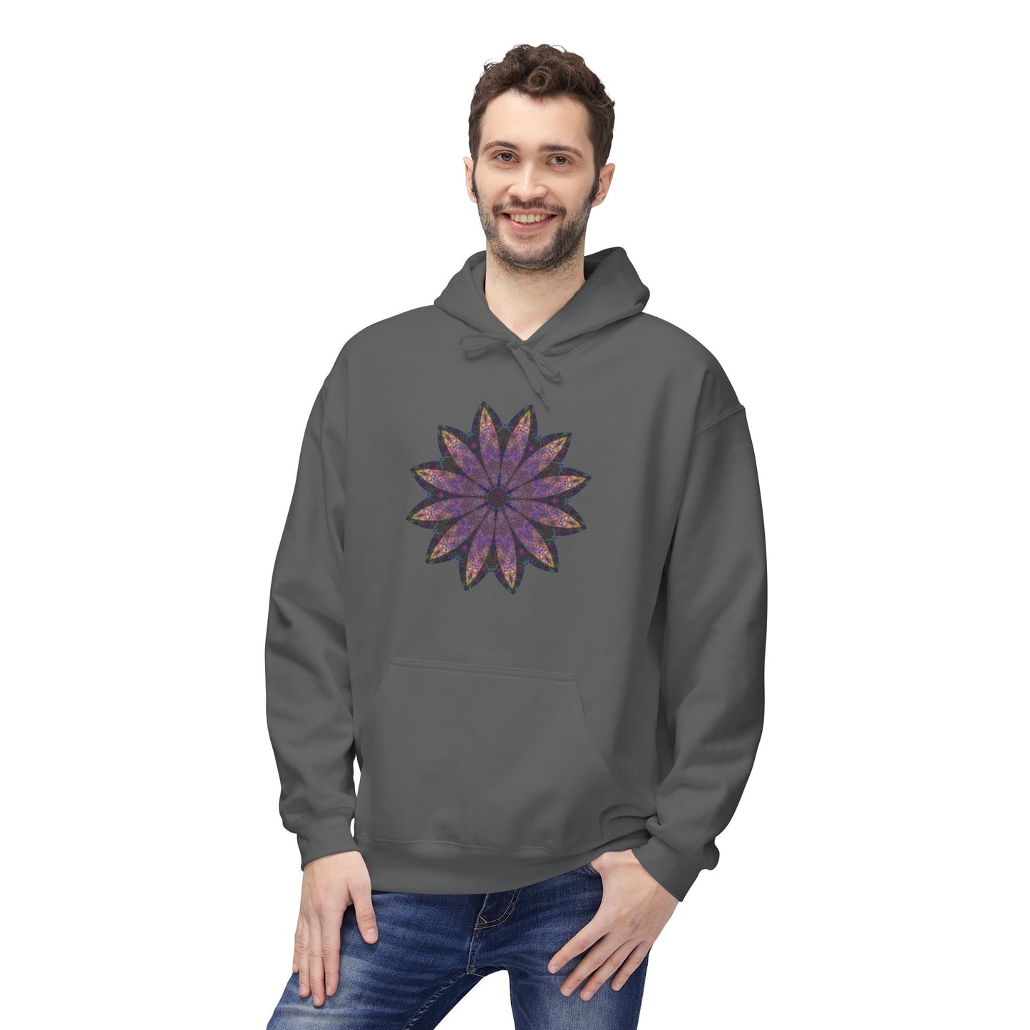Unisex Midweight Softstyle Fleece Hoodie - Love Light Mandalas No.24