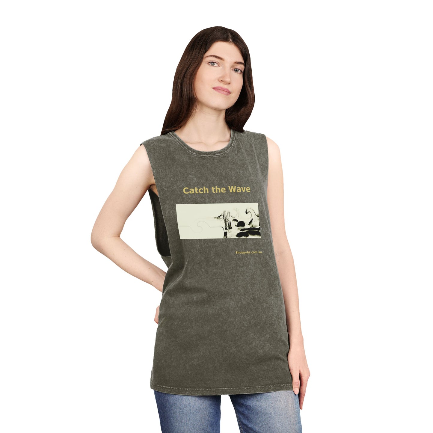 Unisex Stonewash Tank Top - Catch the Wave