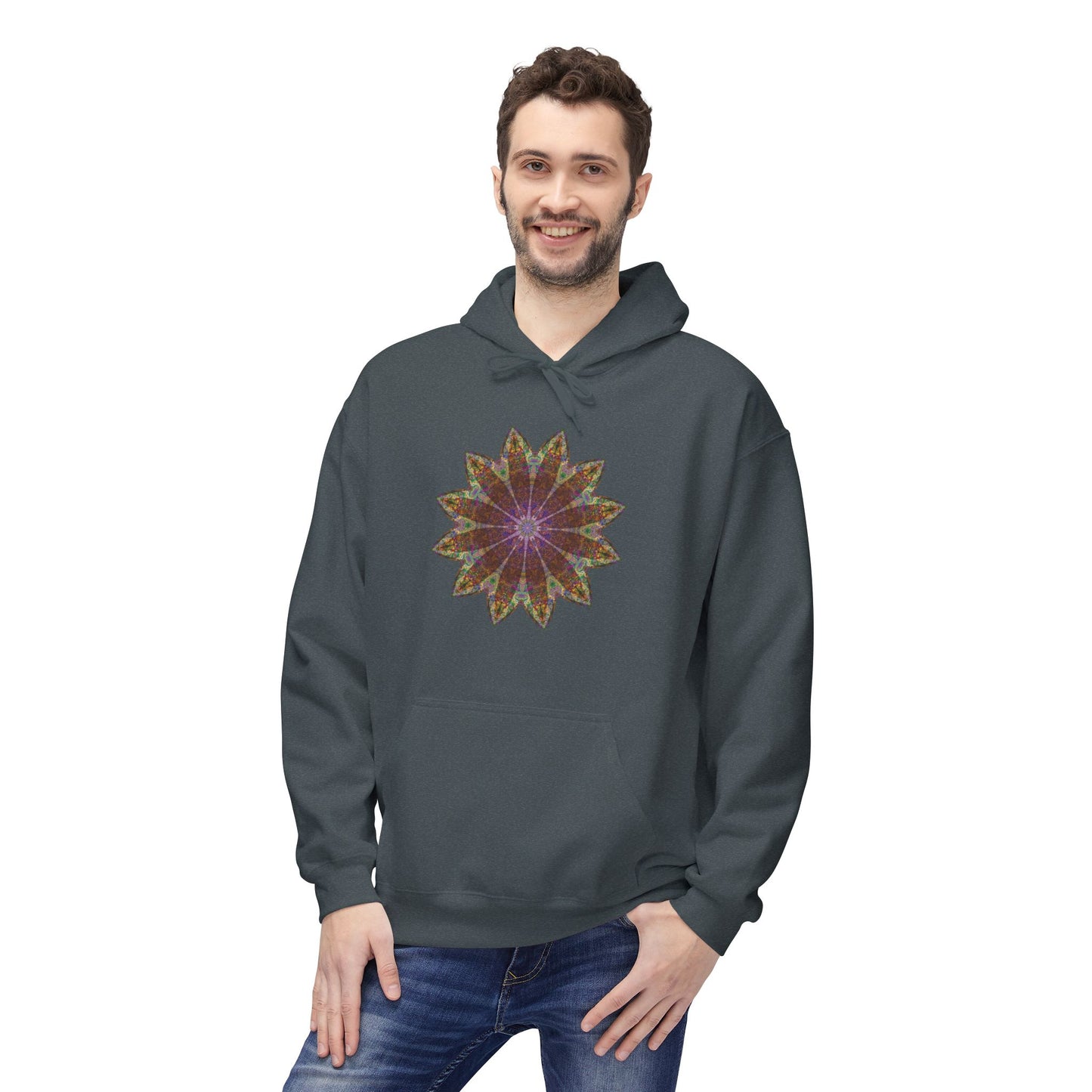 Unisex Midweight Softstyle Fleece Hoodie - Love Light Mandalas No.13