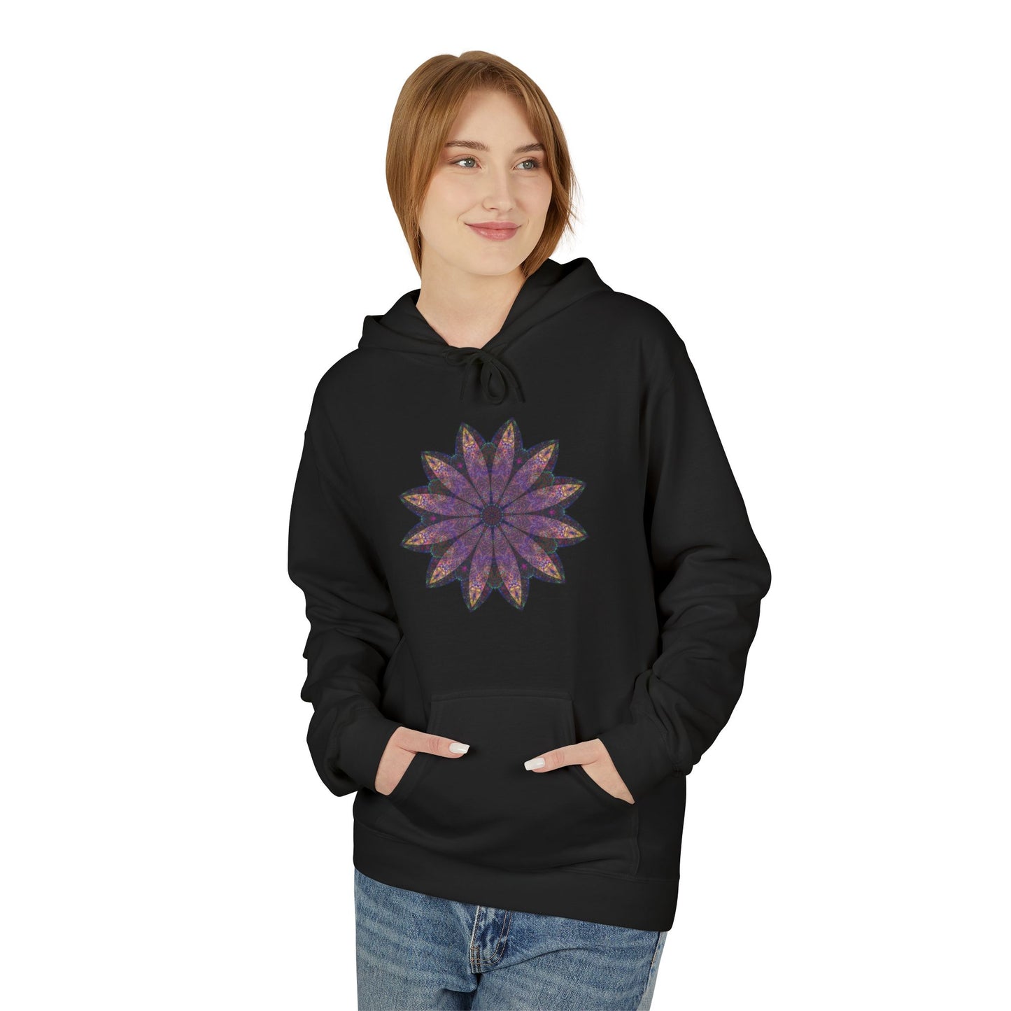 Unisex Midweight Softstyle Fleece Hoodie - Love Light Mandalas No.24