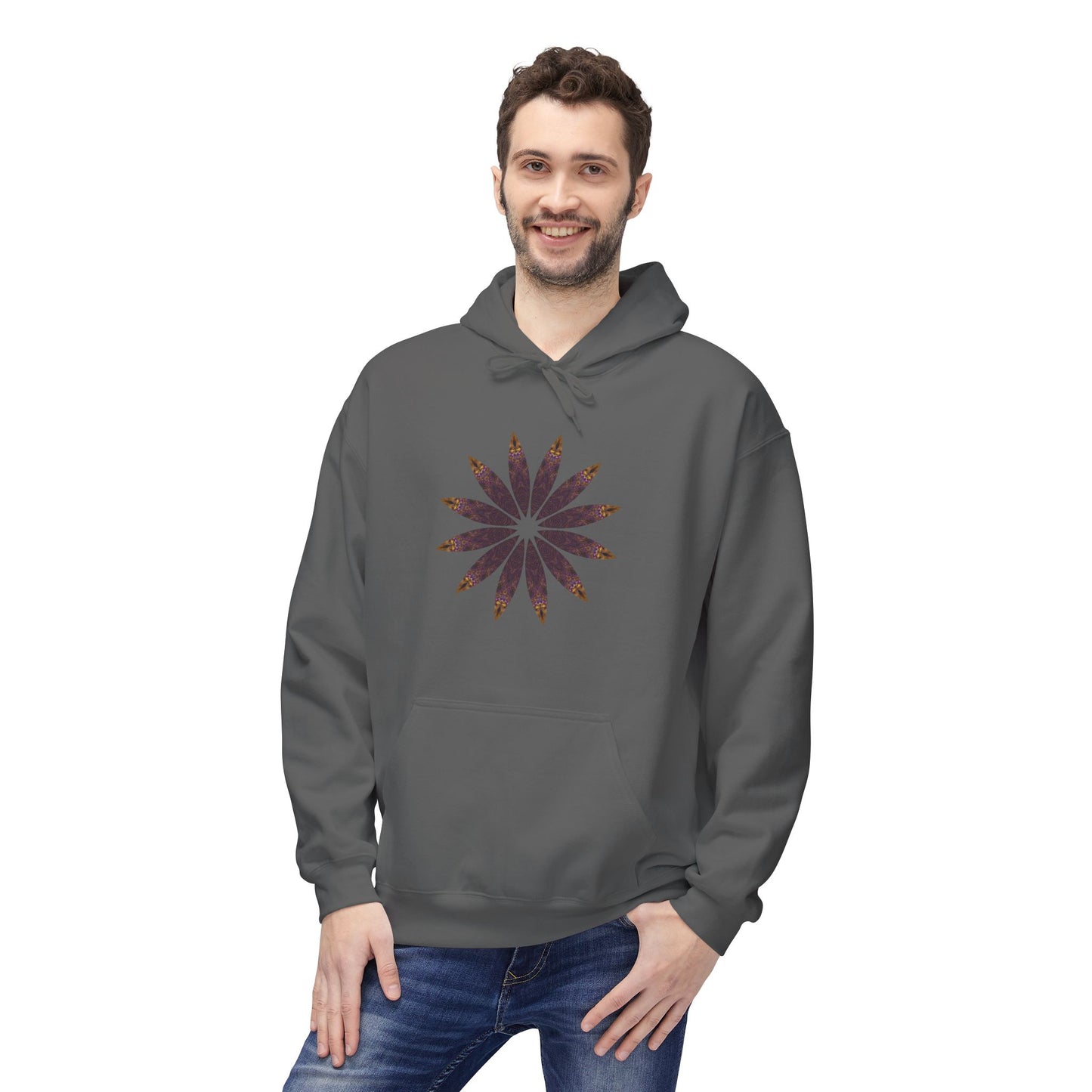 Unisex Midweight Softstyle Fleece Hoodie - Love Light Mandalas No.2