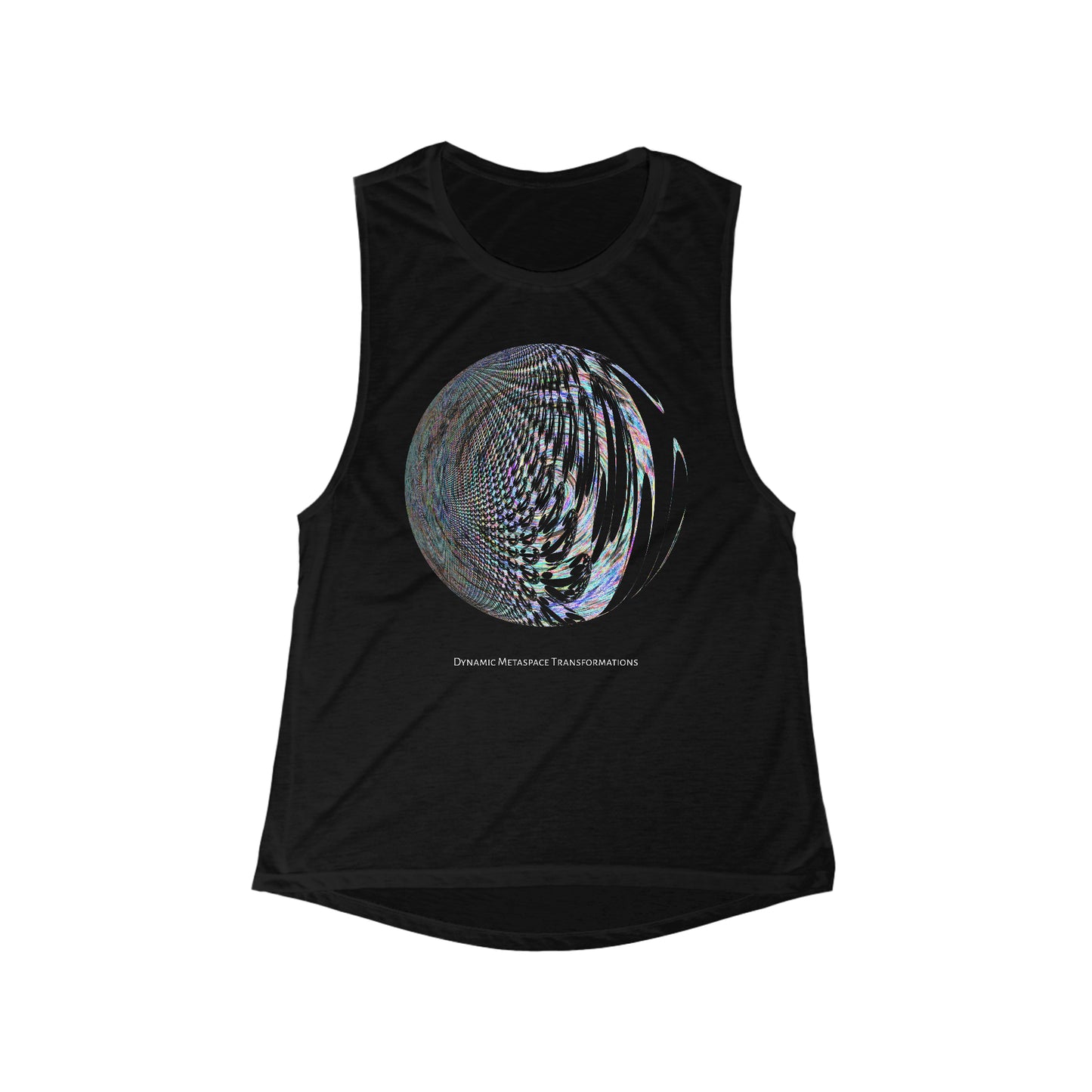 Women's Flowy Scoop Muscle Tank - Fractal Moon No.2