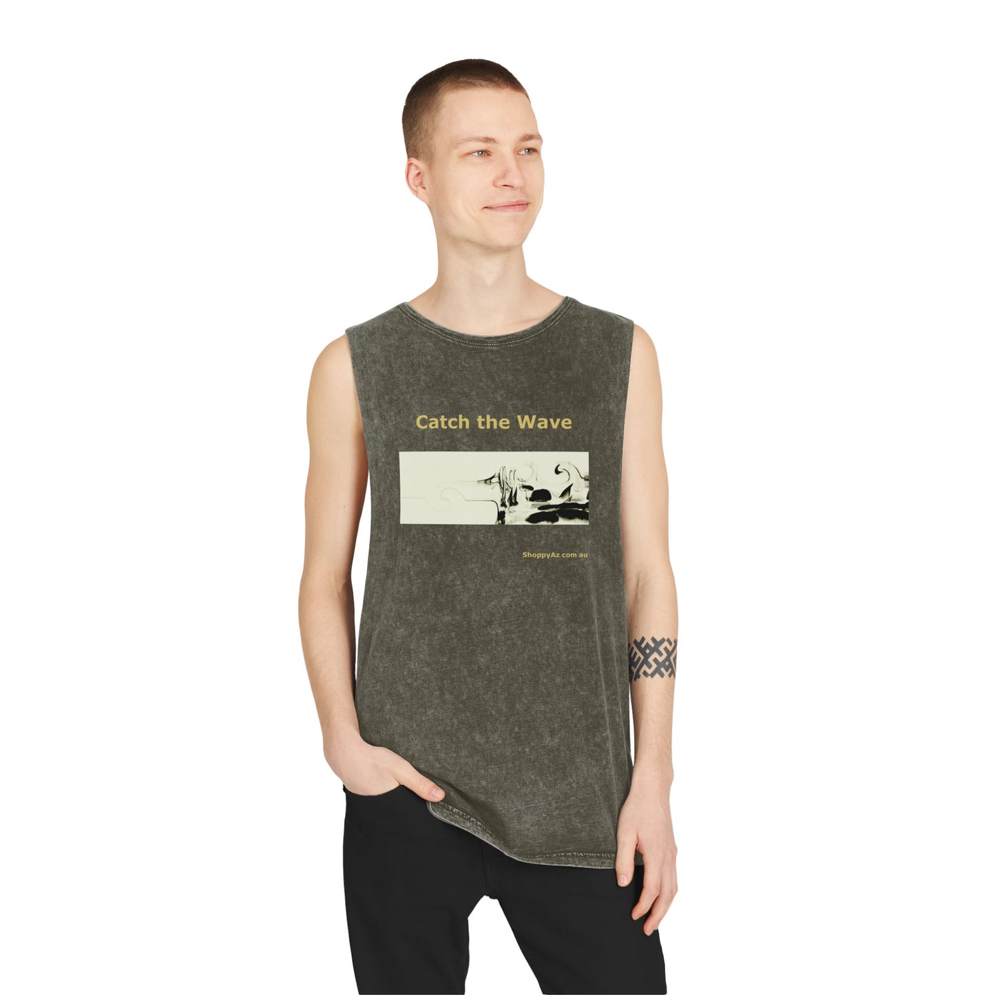 Unisex Stonewash Tank Top - Catch the Wave