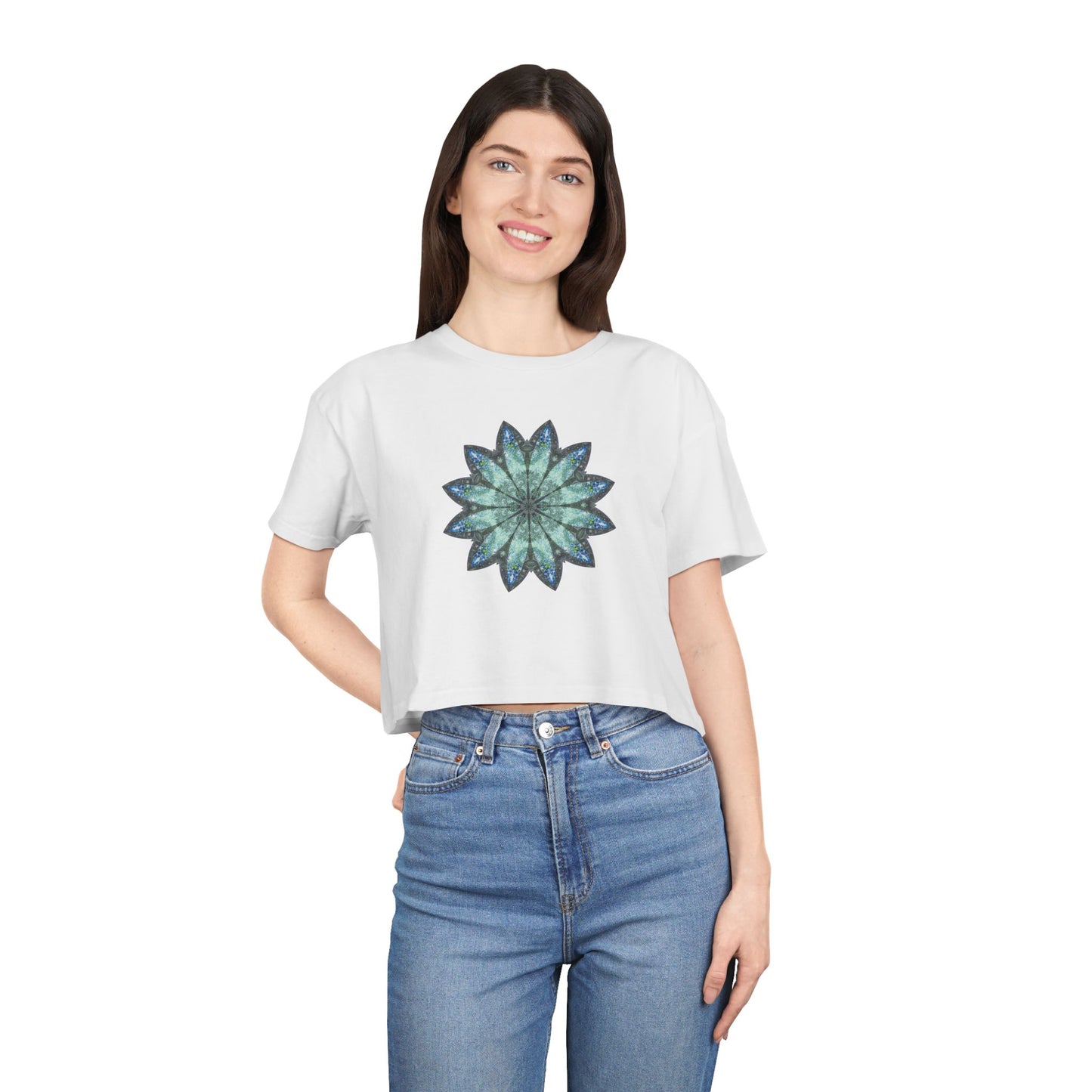 Women's Cropped Tee - Love Light Mandalas No.20