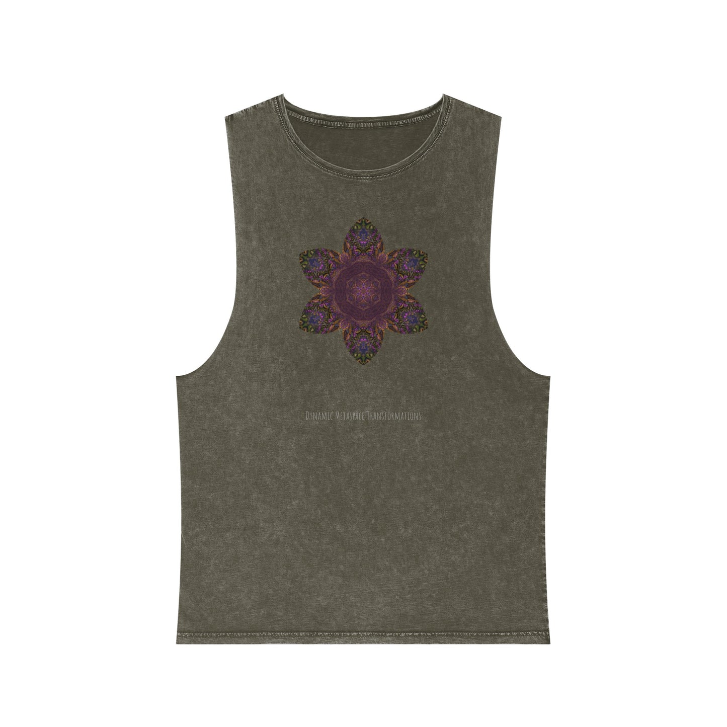 Unisex Stonewash Tank Top - Love Light Mandalas No.3