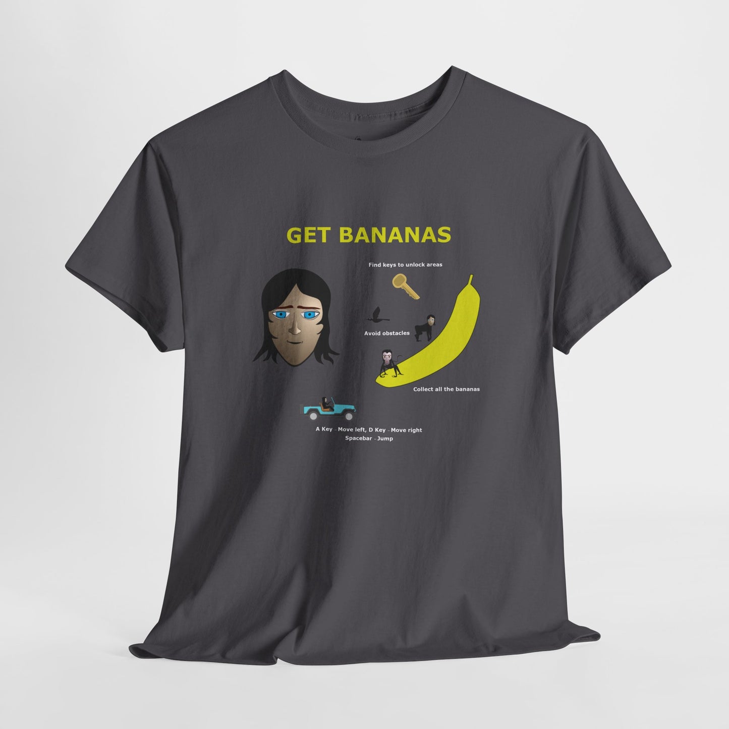 Unisex Heavy Cotton Tee - Monkey Shadows Get Bananas