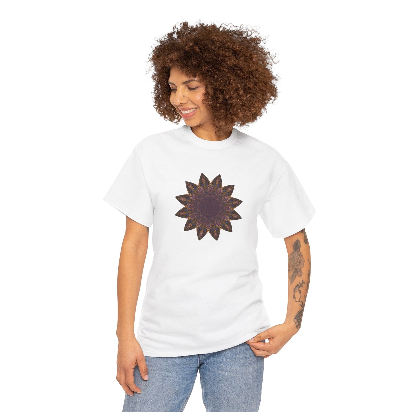 Unisex Heavy Cotton Tee - Love Light Mandalas No.1