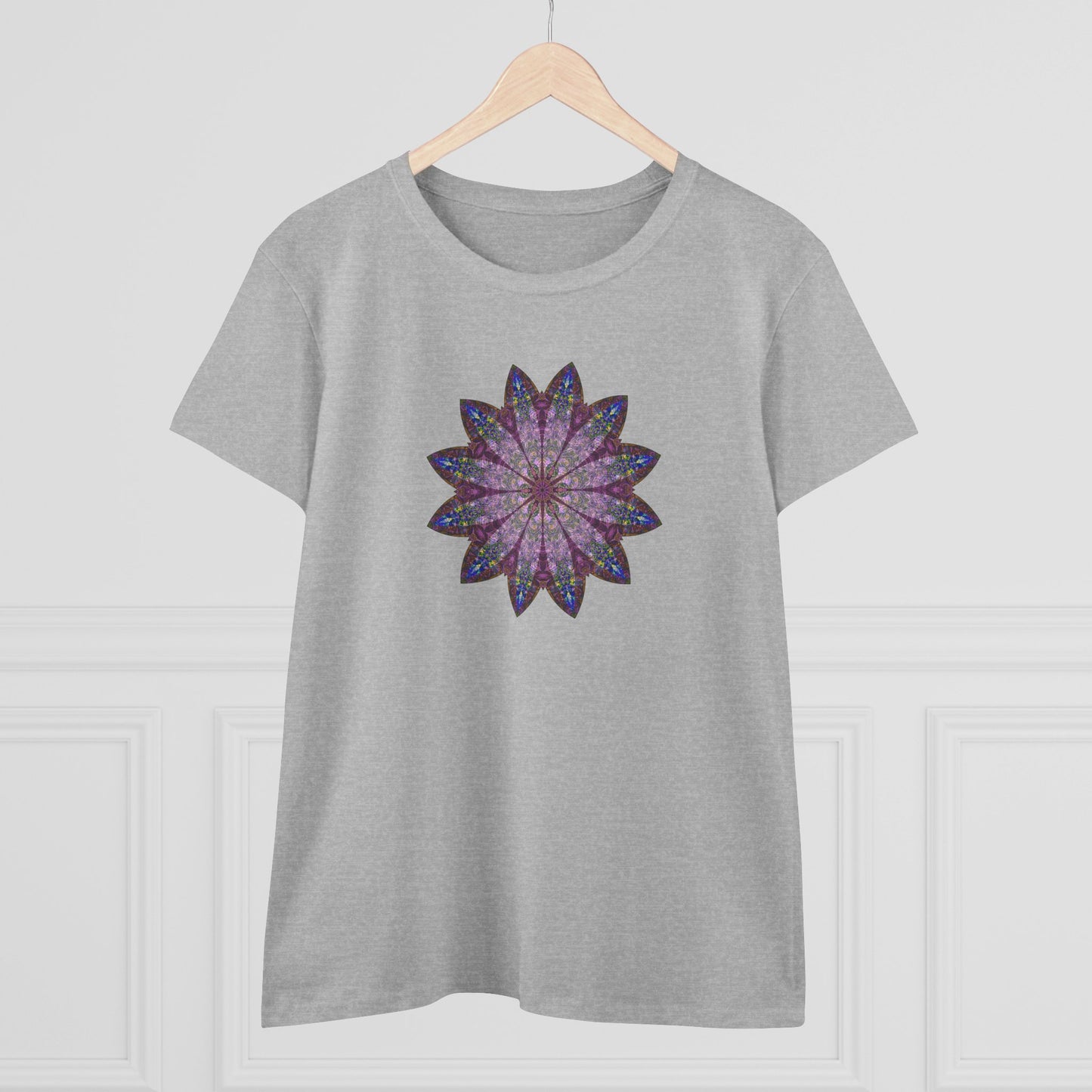 Women's Midweight Cotton Tee - Love Light Mandalas No.17