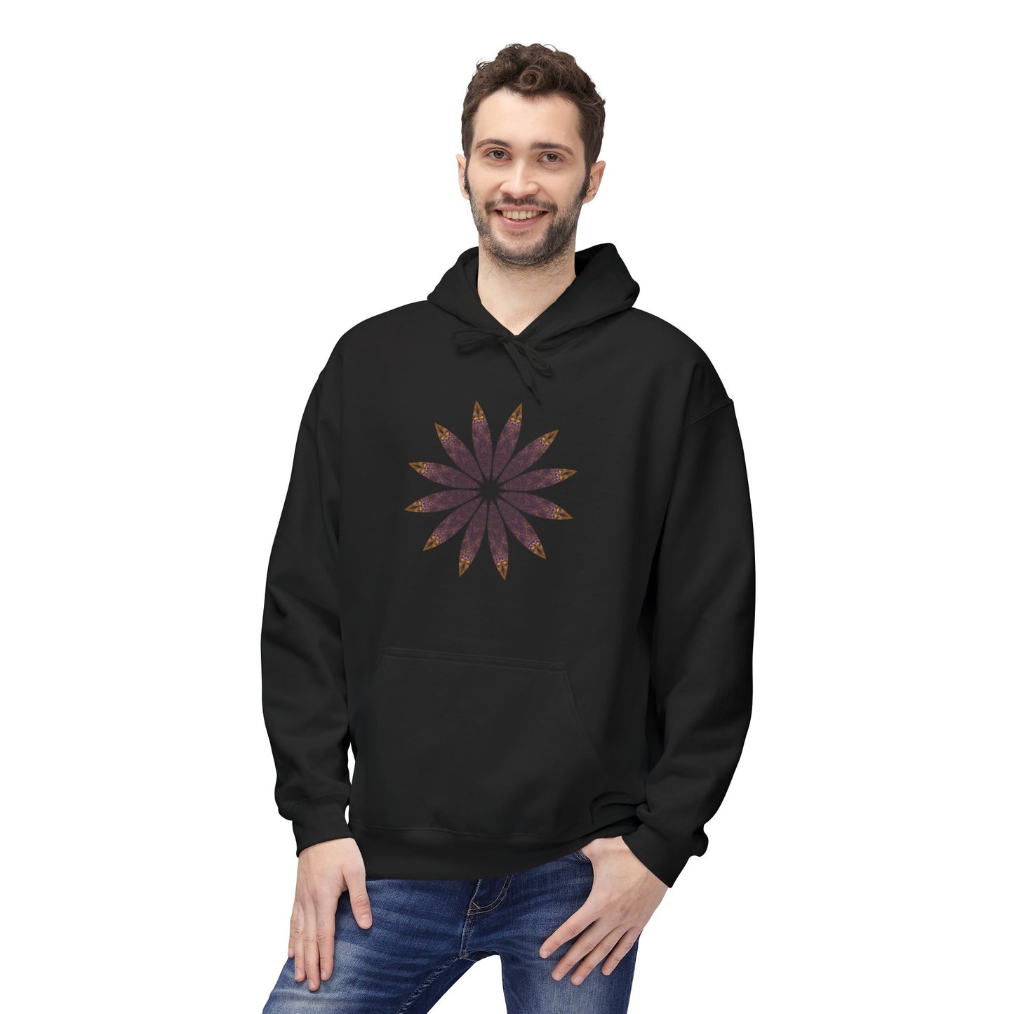 Unisex Midweight Softstyle Fleece Hoodie - Love Light Mandalas No.2