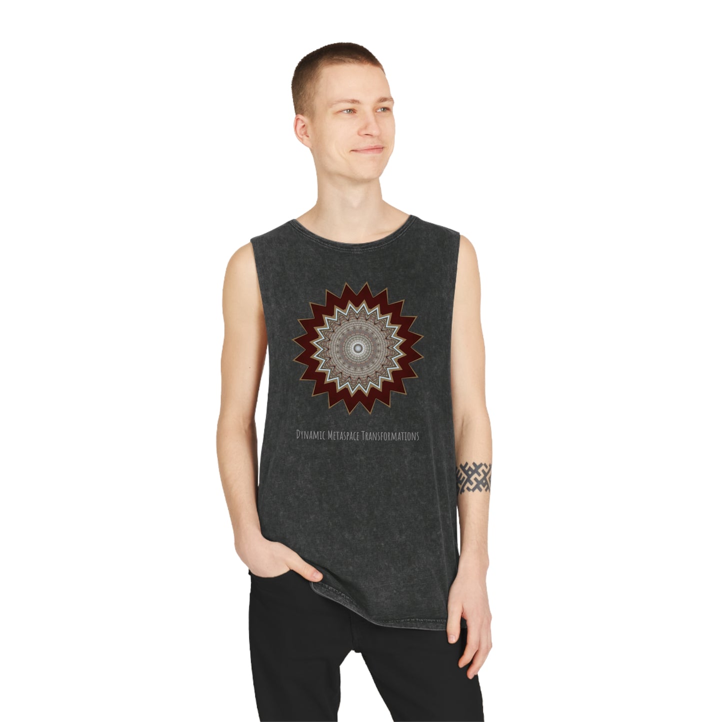 Unisex Stonewash Tank Top - Mycelium Mandalas No.1