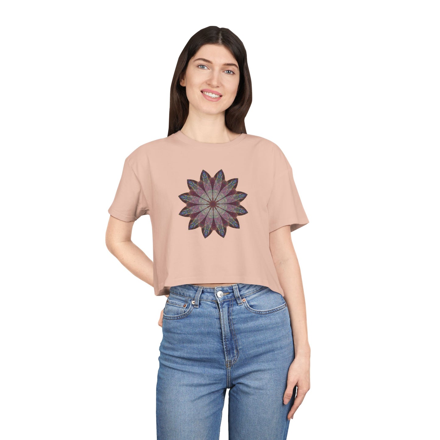 Women's Cropped Tee - Love Light Mandalas No.9