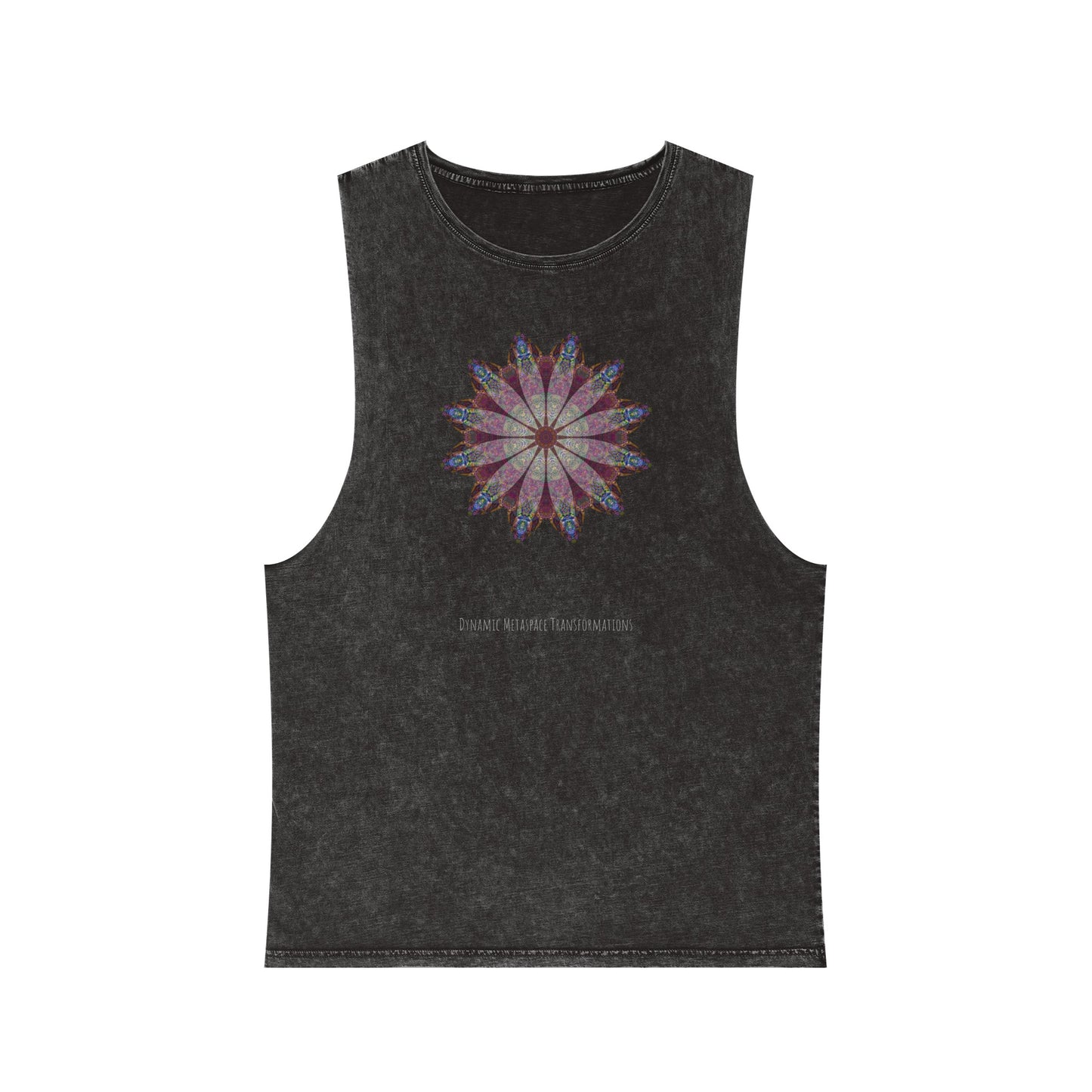 Unisex Stonewash Tank Top - Love Light Mandalas No.9