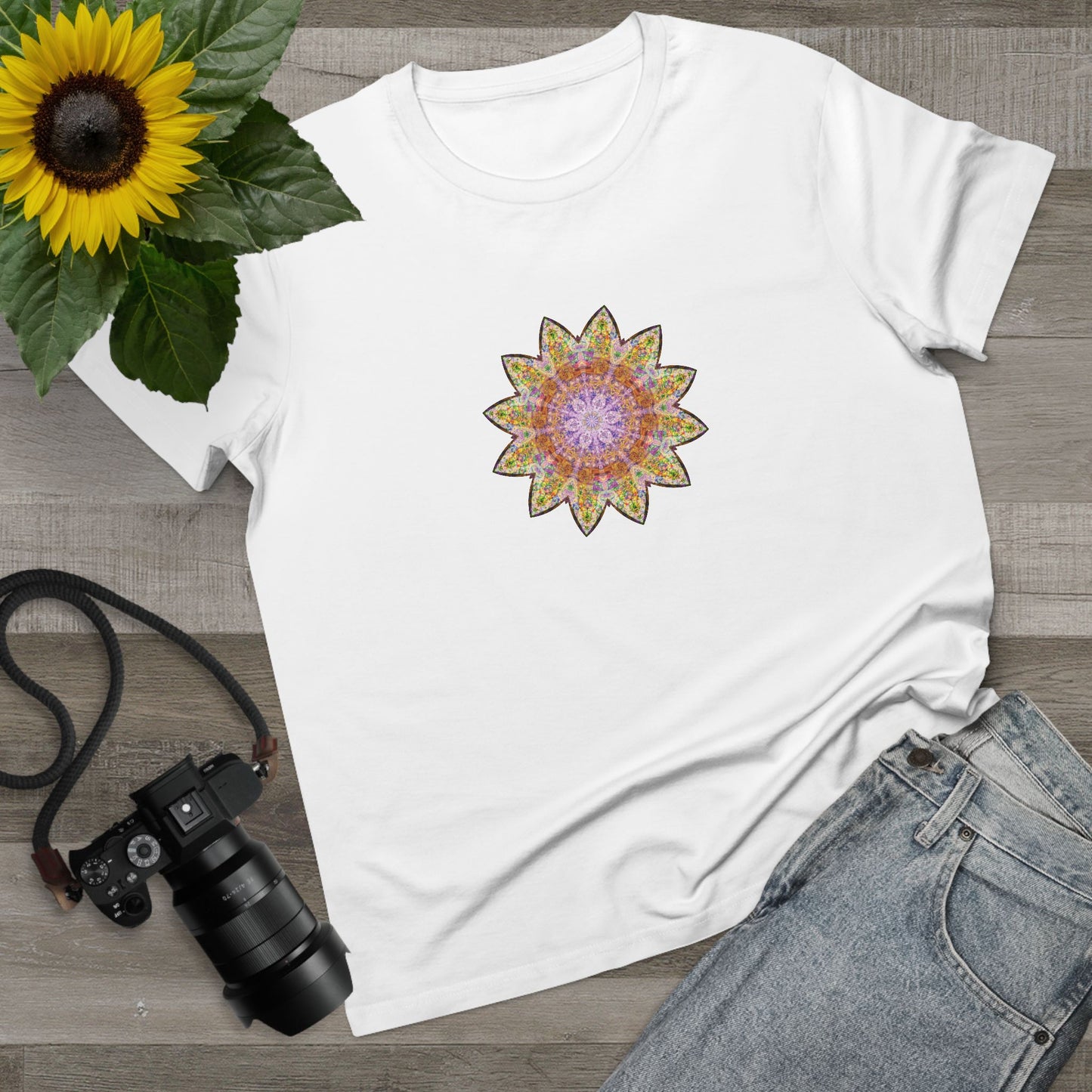 Women’s Maple Tee - Love Light Mandalas No.14