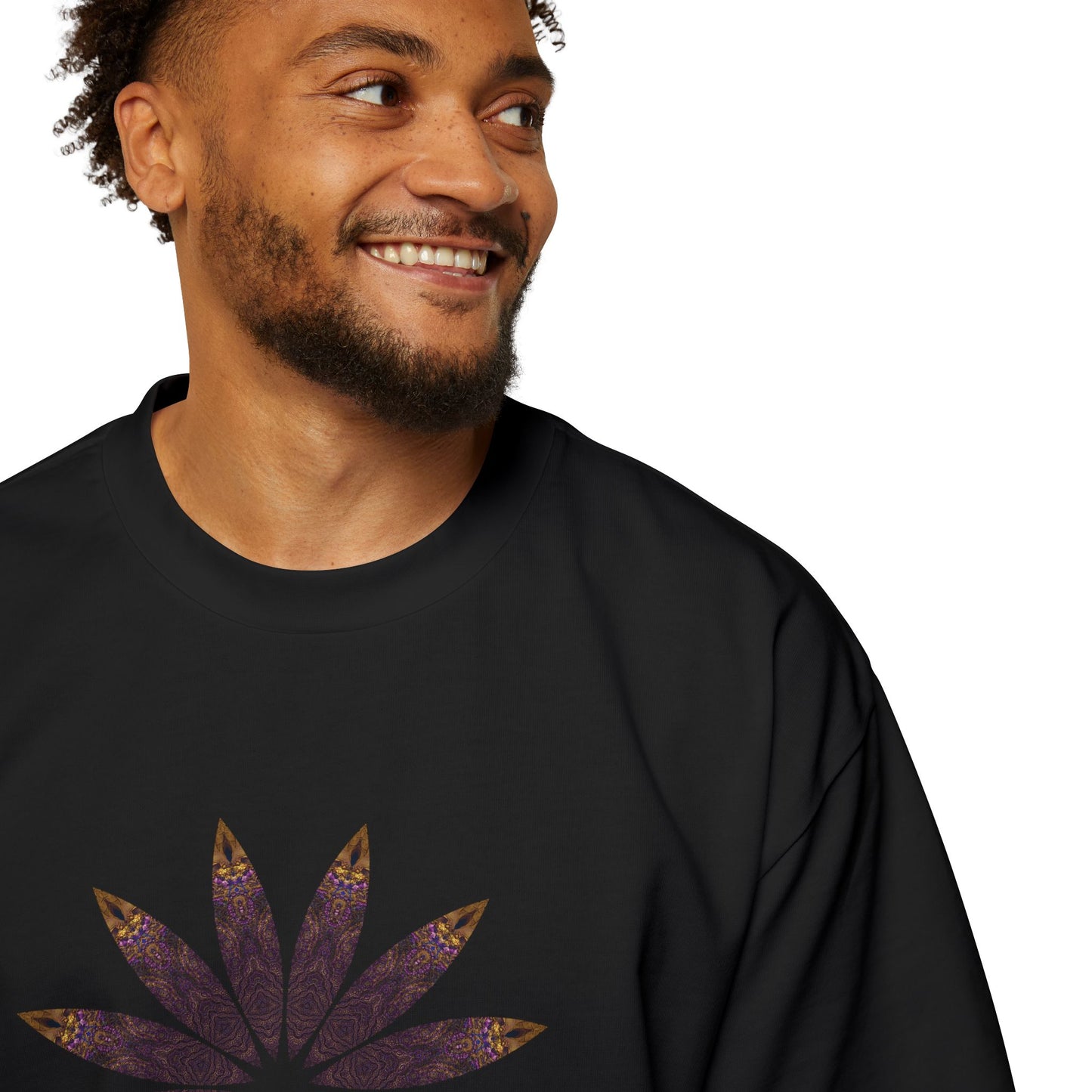 Men's Heavy Oversized Tee - Love Light Mandalas No.2