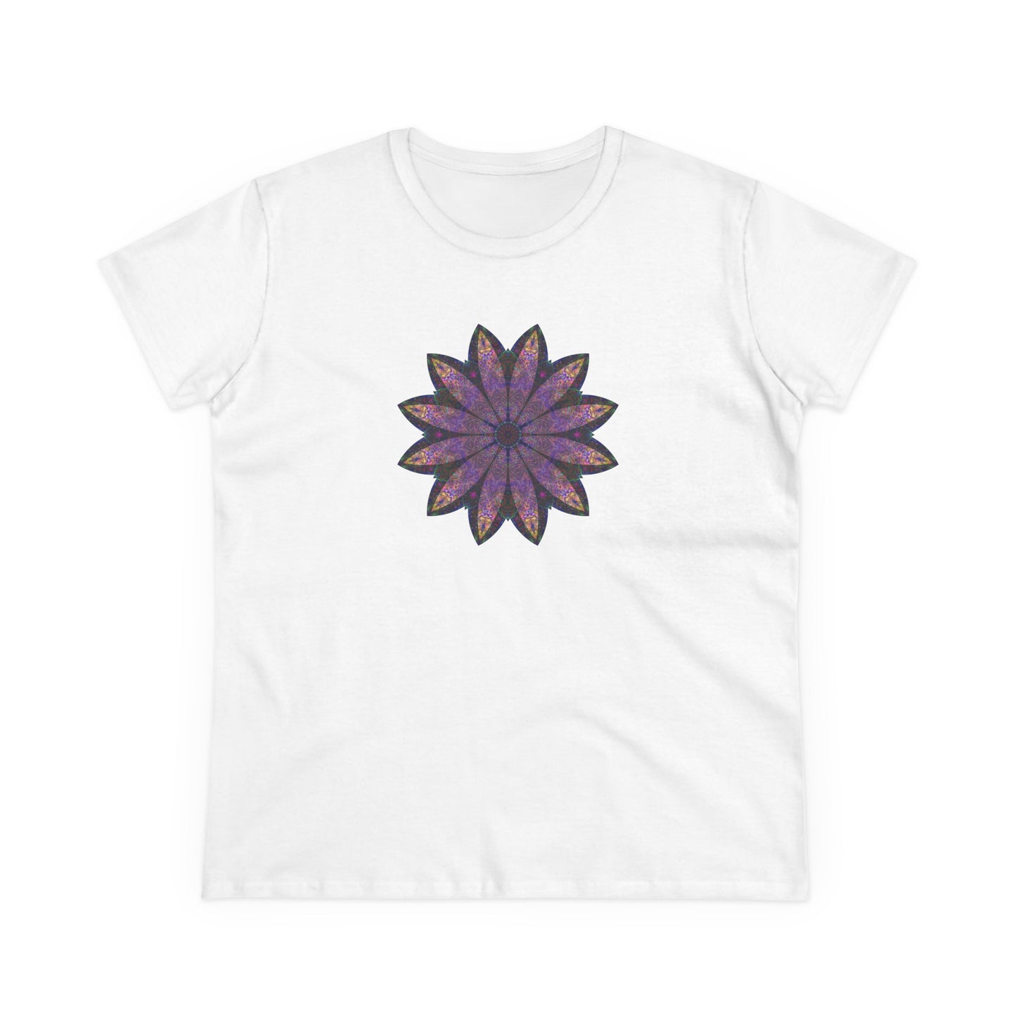 Women's Midweight Cotton Tee - Love Light Mandalas No.24