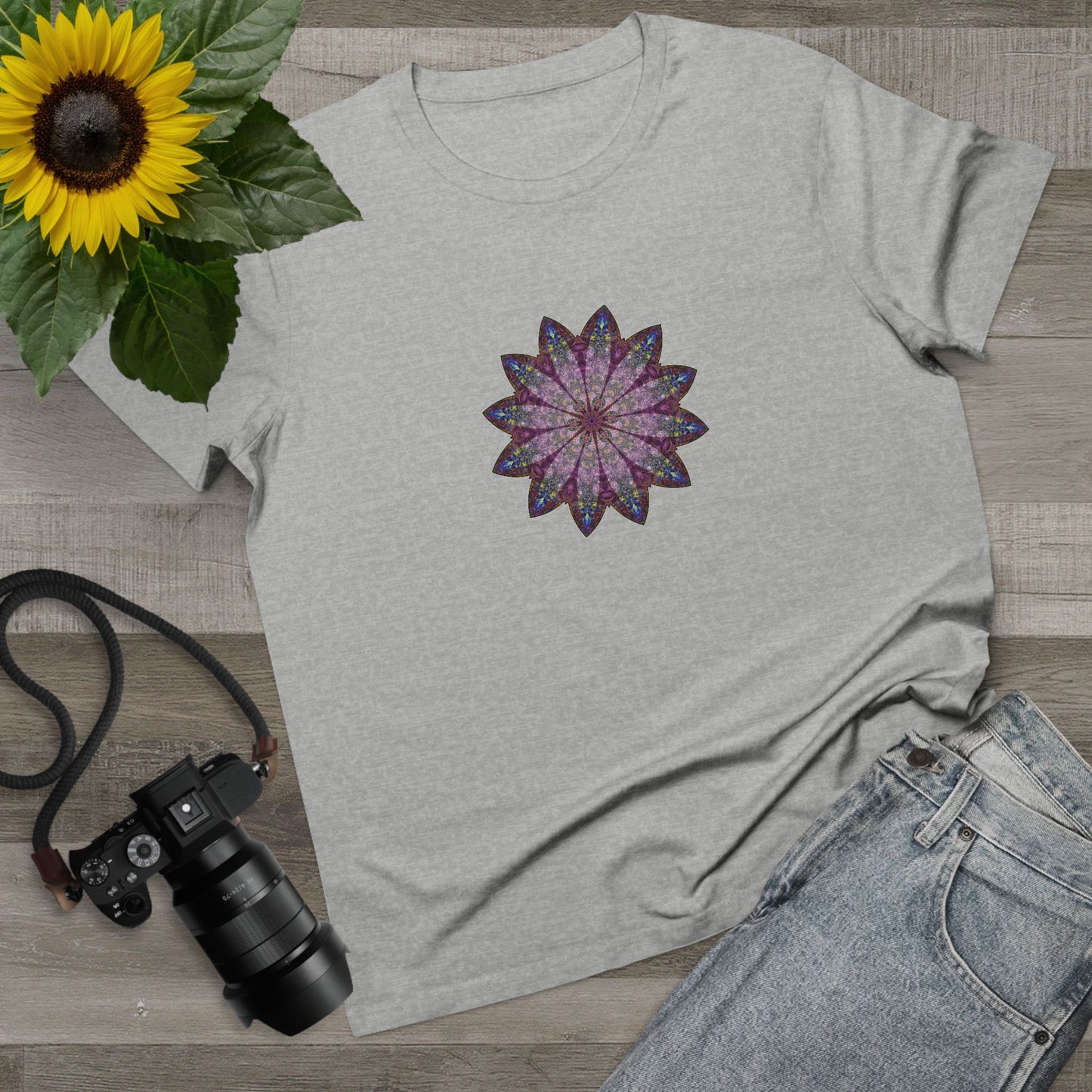 Women’s Maple Tee - Love Light Mandalas No.17