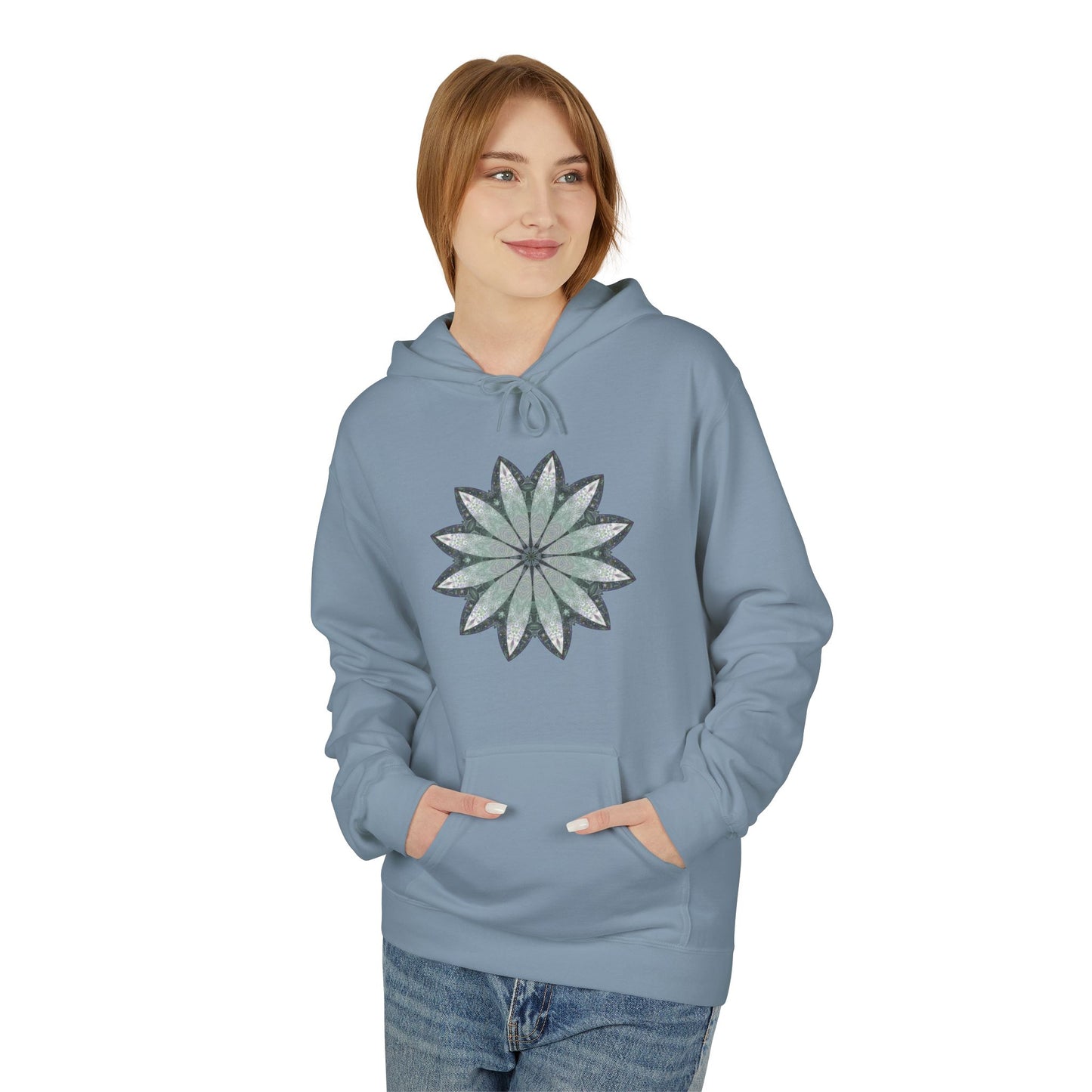 Unisex Midweight Softstyle Fleece Hoodie - Love Light Mandalas No.22
