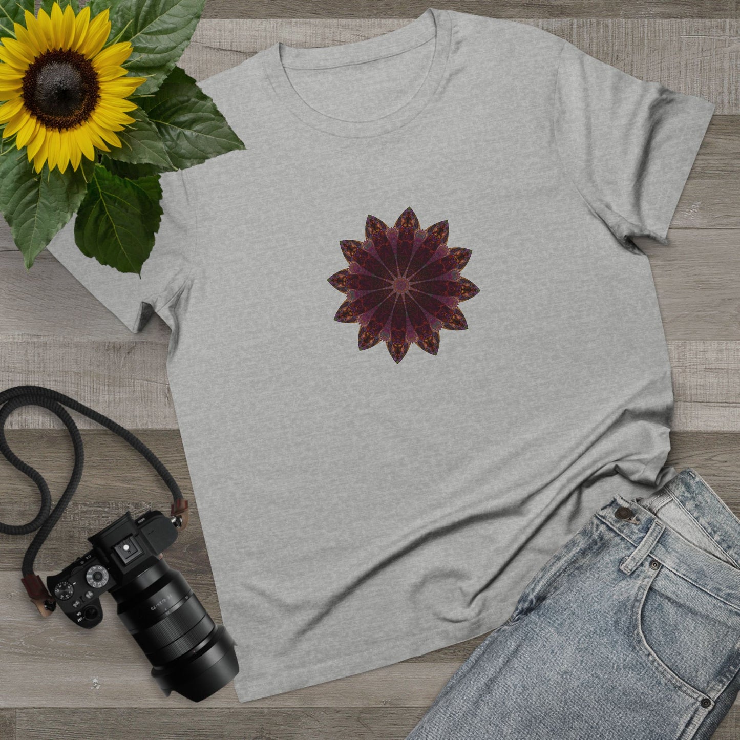 Women’s Maple Tee - Love Light Mandalas No.5