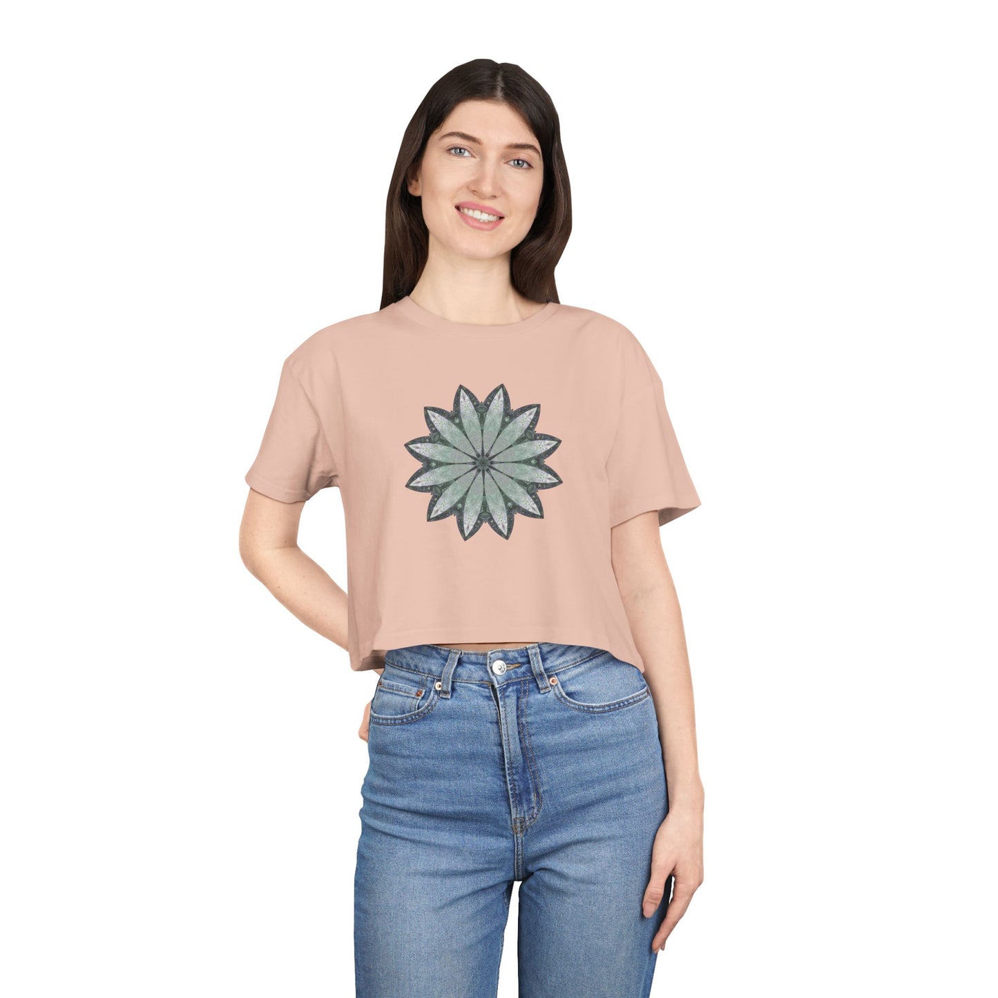 Women's Cropped Tee - Love Light Mandalas No.22